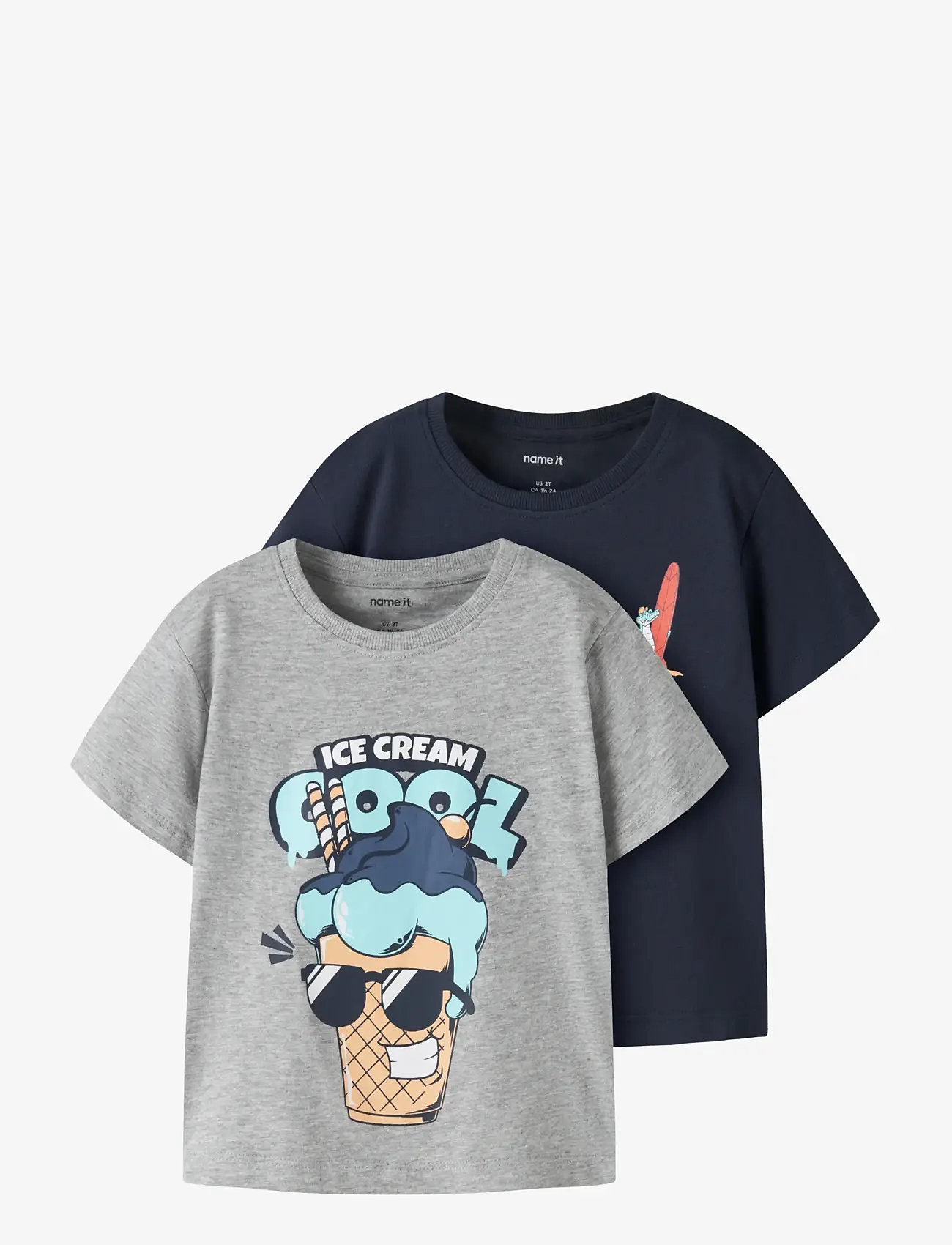 name it - NMMVAGNO 2P SS LOOSE TOP - lühikeste varrukatega t-särgid - grey melange - 0
