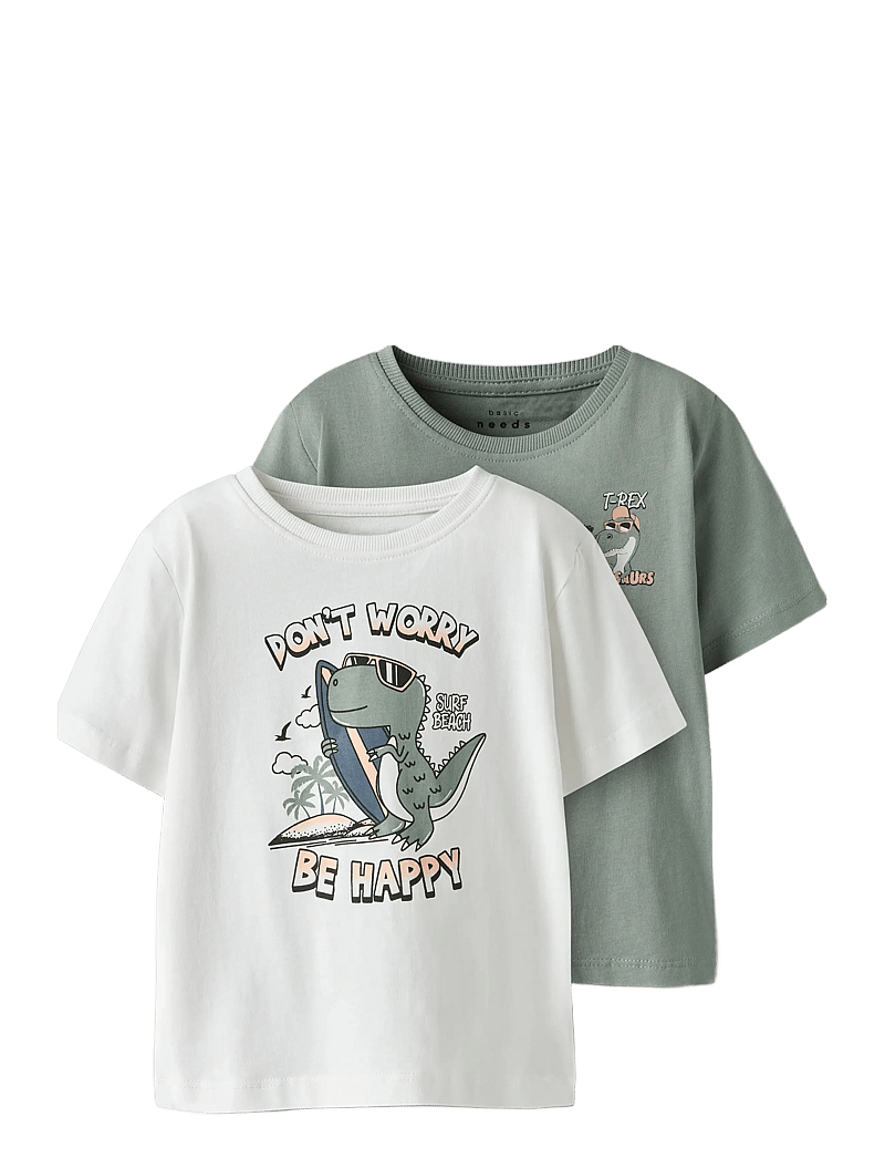 name it - NMMVAGNO 2P SS LOOSE TOP - kortärmade t-shirts - slate gray - 0