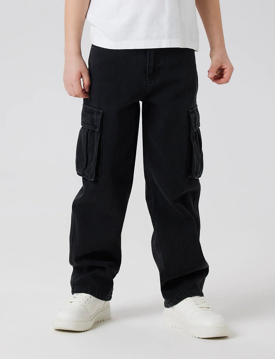 name it - NKMRYAN STRAIGHT CARG JEANS 5910-IM NOOS - regular jeans - black denim - 0