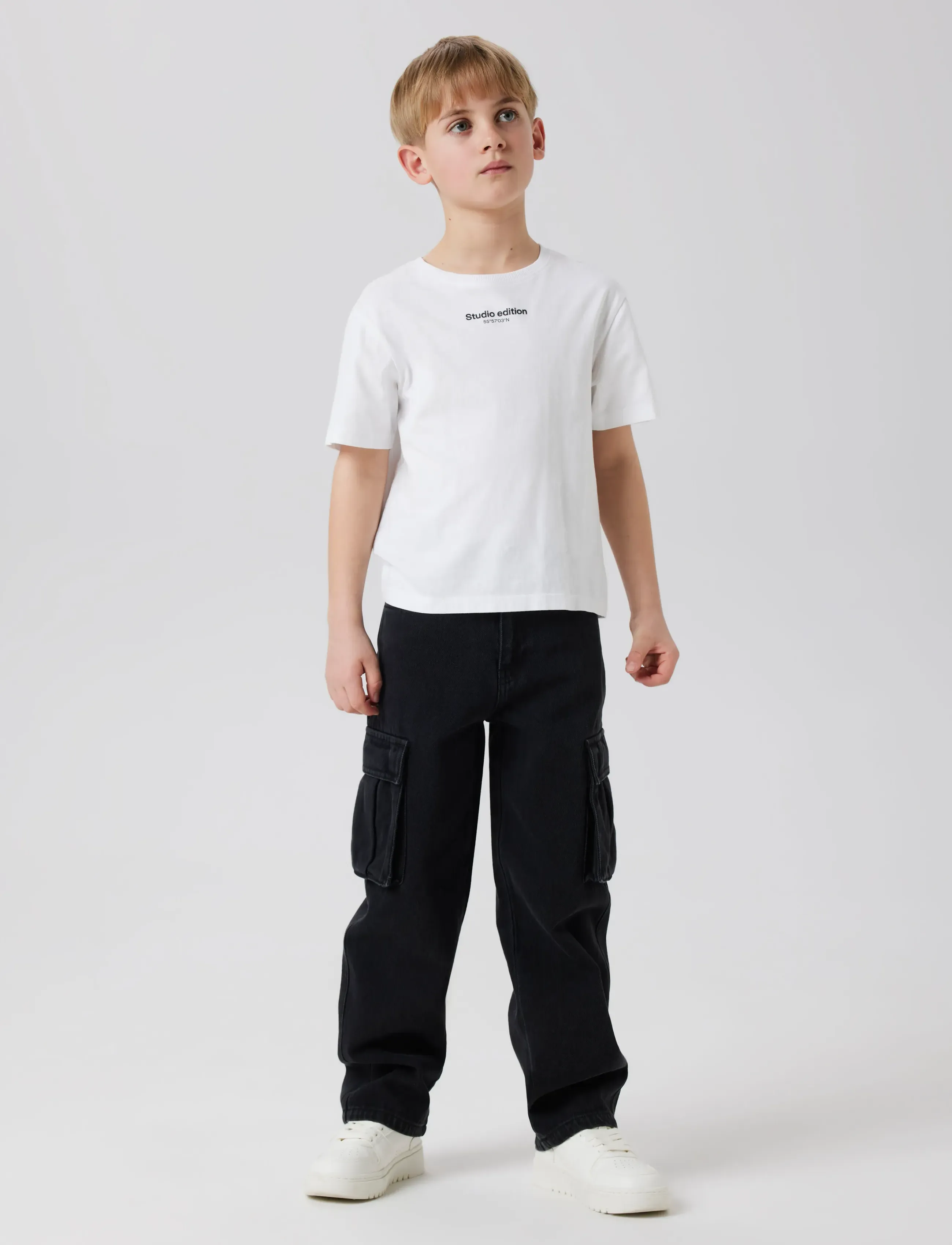 name it - NKMRYAN STRAIGHT CARG JEANS 5910-IM NOOS - regular jeans - black denim - 3