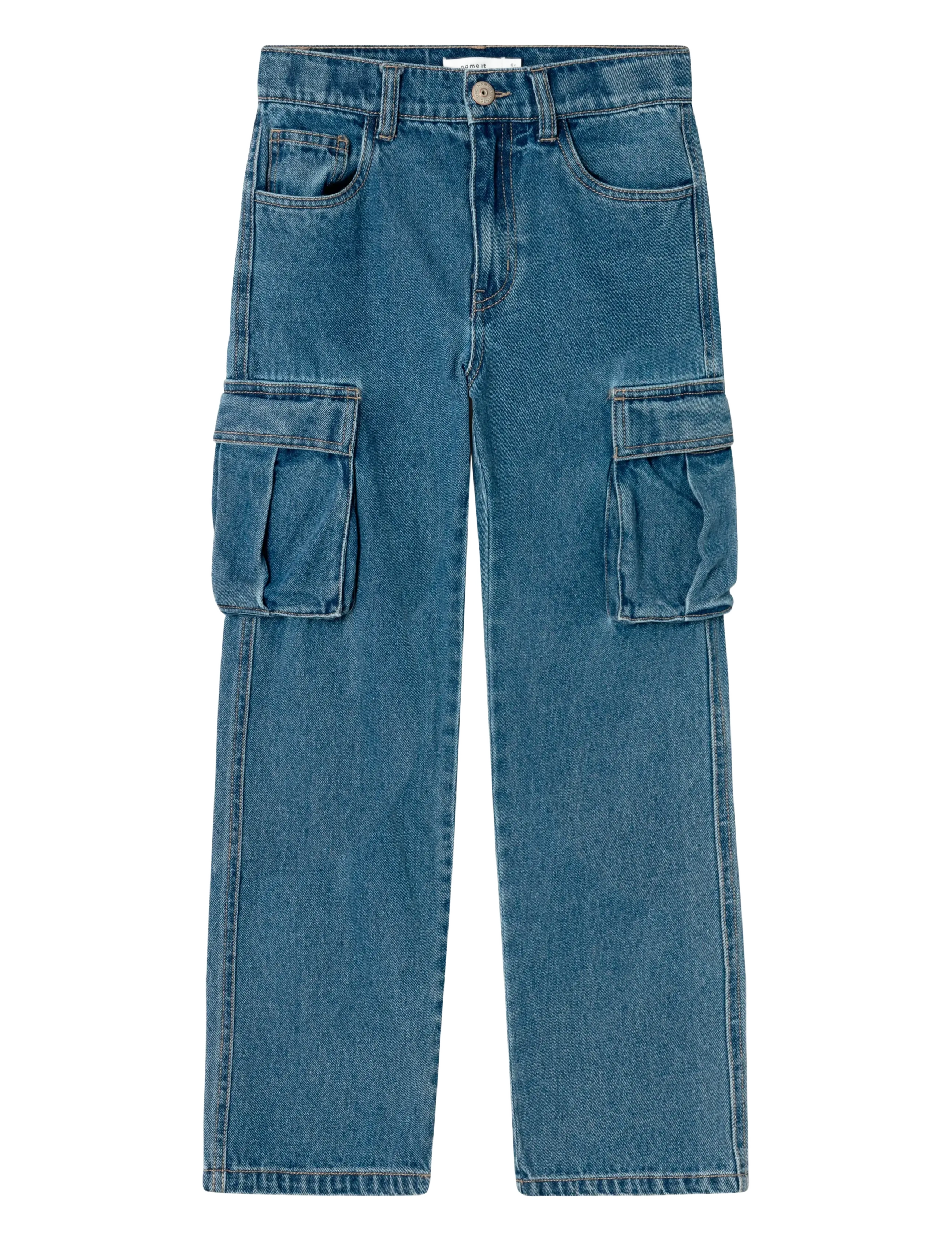 name it NKMRYAN STRAIGHT CARG JEANS 5910-IM NOOS - Jeans - MEDIUM BLUE DENIM / blue