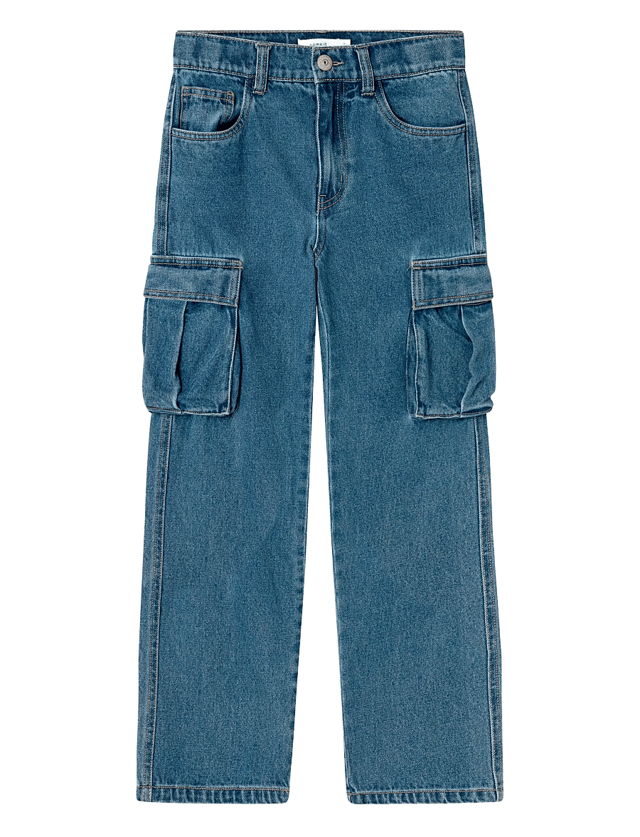 name it - NKMRYAN STRAIGHT CARG JEANS 5910-IM NOOS - regular jeans - medium blue denim - 1