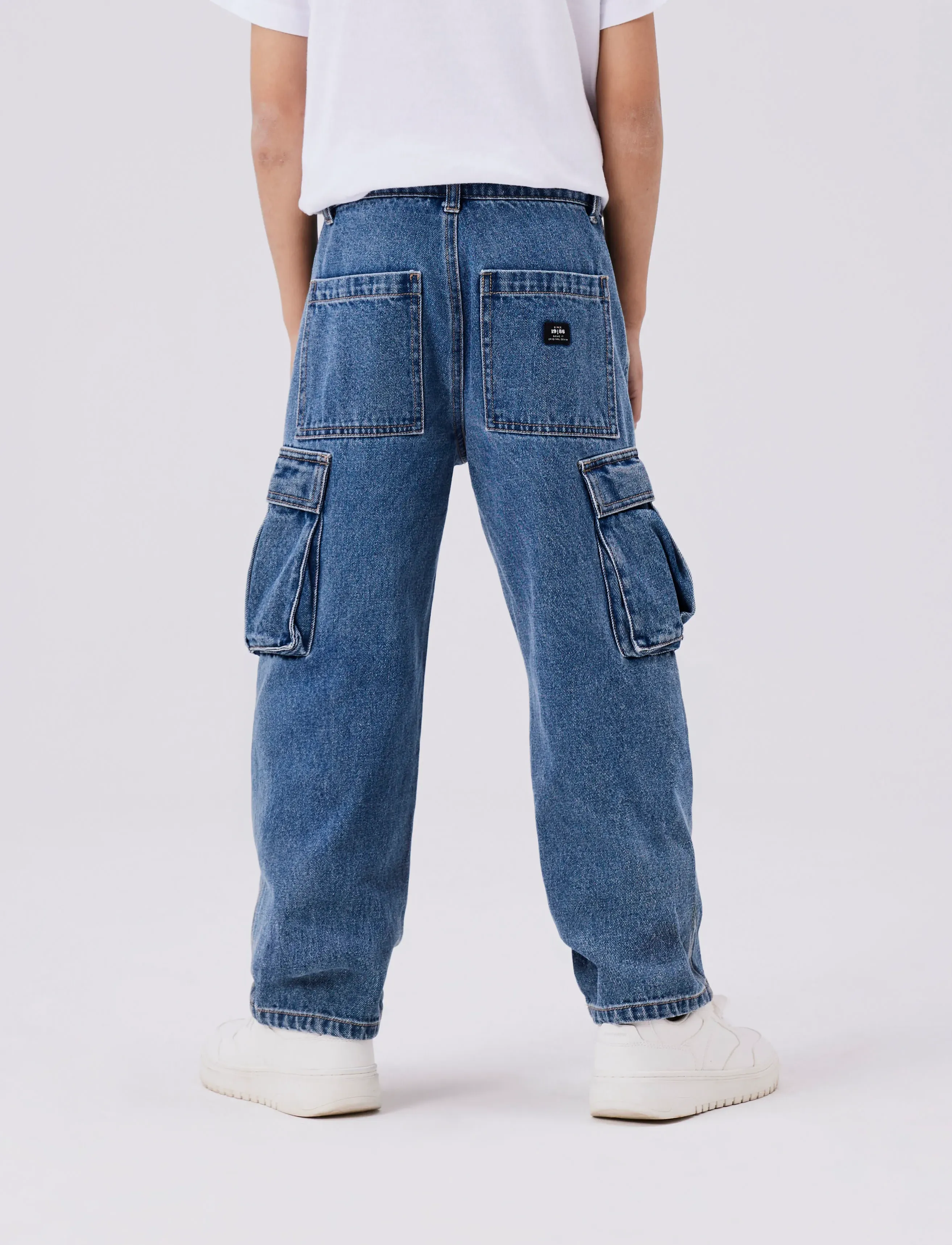 name it - NKMRYAN STRAIGHT CARG JEANS 5910-IM NOOS - regular jeans - medium blue denim - 3