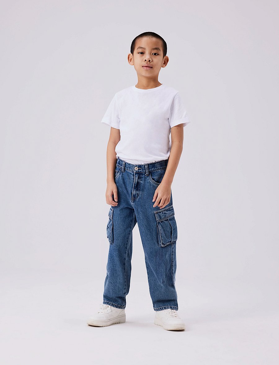 name it - NKMRYAN STRAIGHT CARG JEANS 5910-IM NOOS - regular jeans - medium blue denim - 0