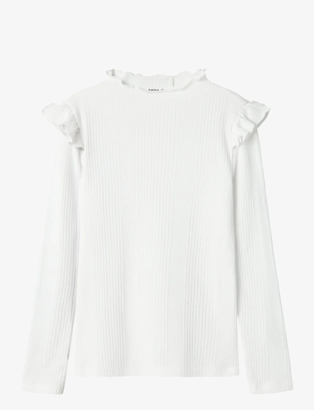 name it - NKFKULAPPA LS SLIM TOP - pikkade varrukatega t-särgid - bright white - 0