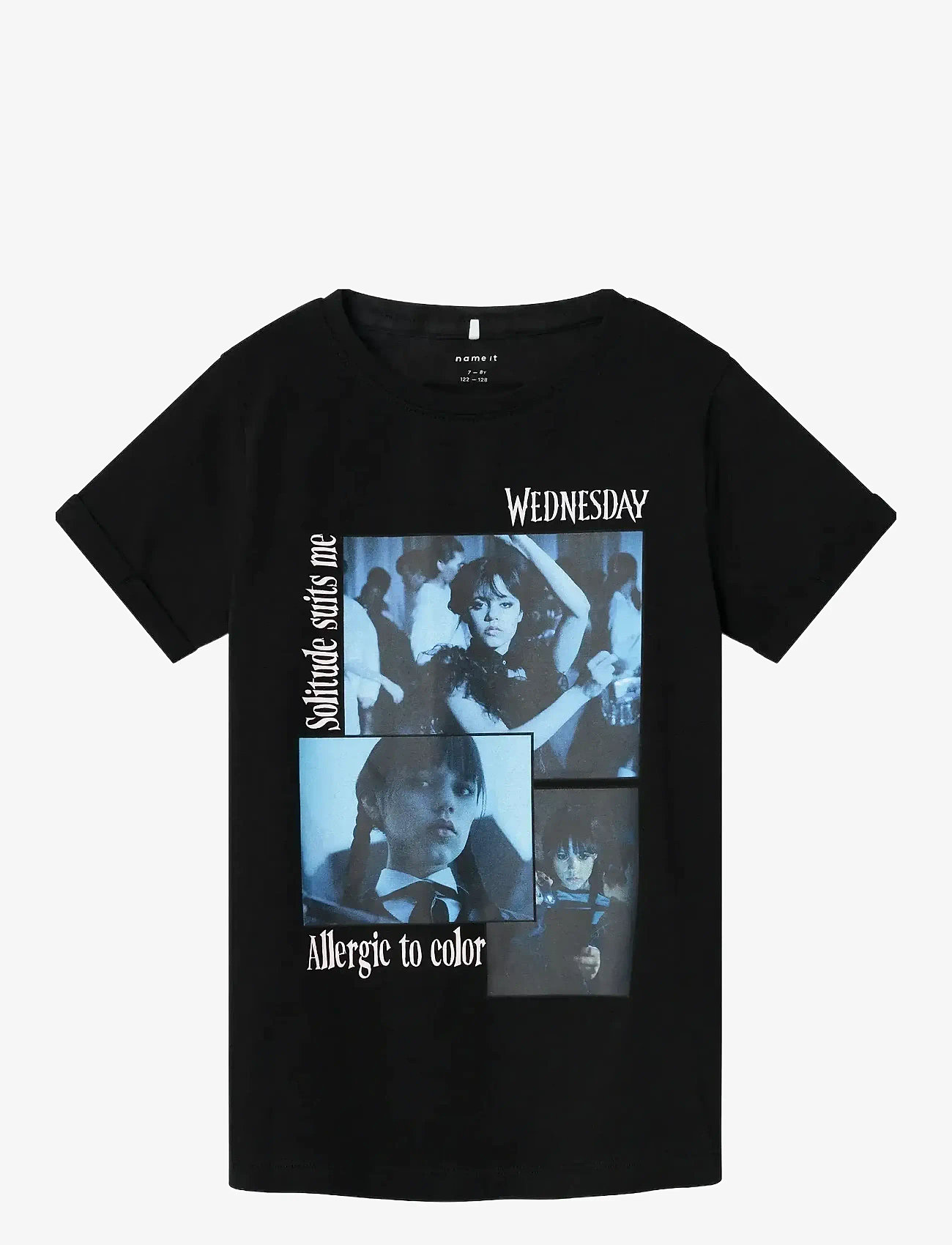 name it - NKFJAX WEDNESDAY SS TOP BOX NOOS SKY - marškinėliai trumpomis rankovėmis - black - 1
