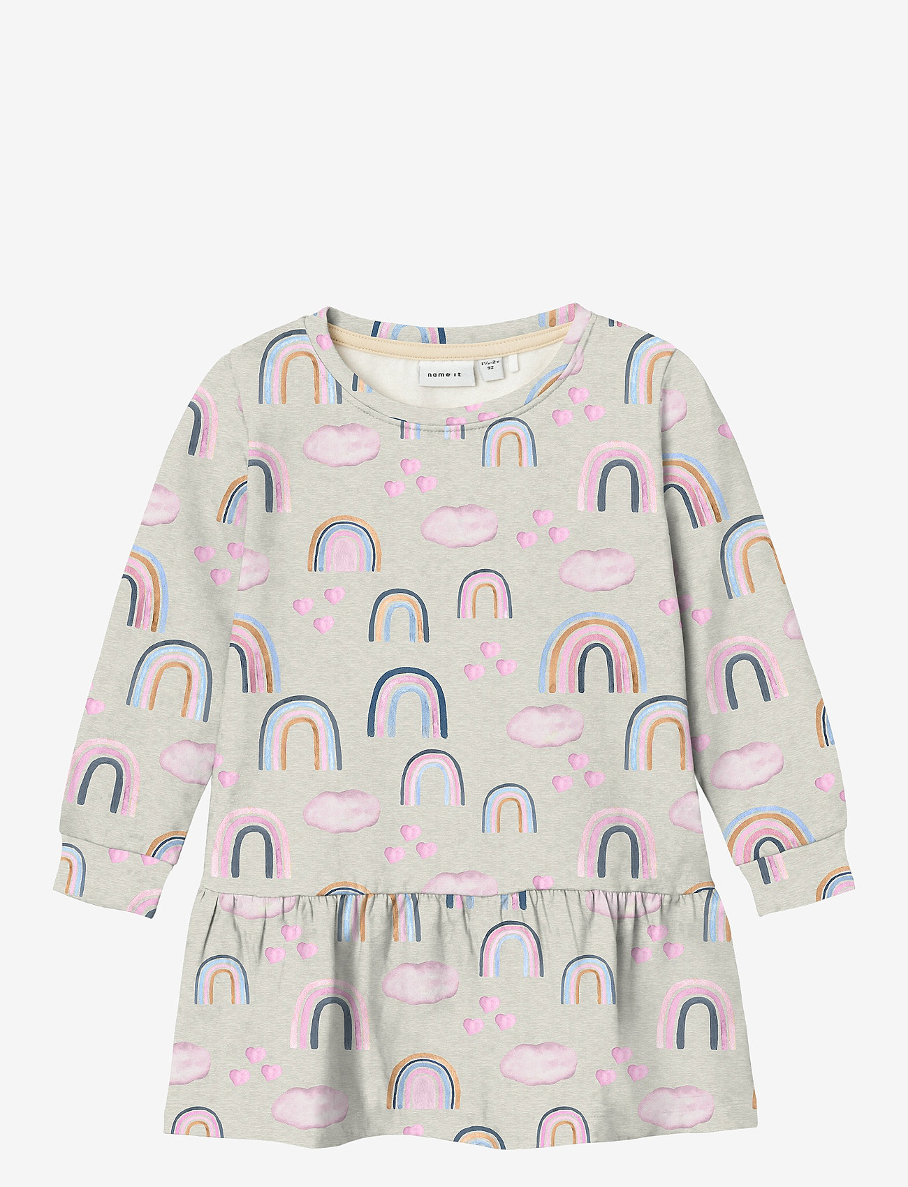 name it - NMFKATHY SWEAT DRESS UNB - långärmade babyklänningar - peyote melange - 0
