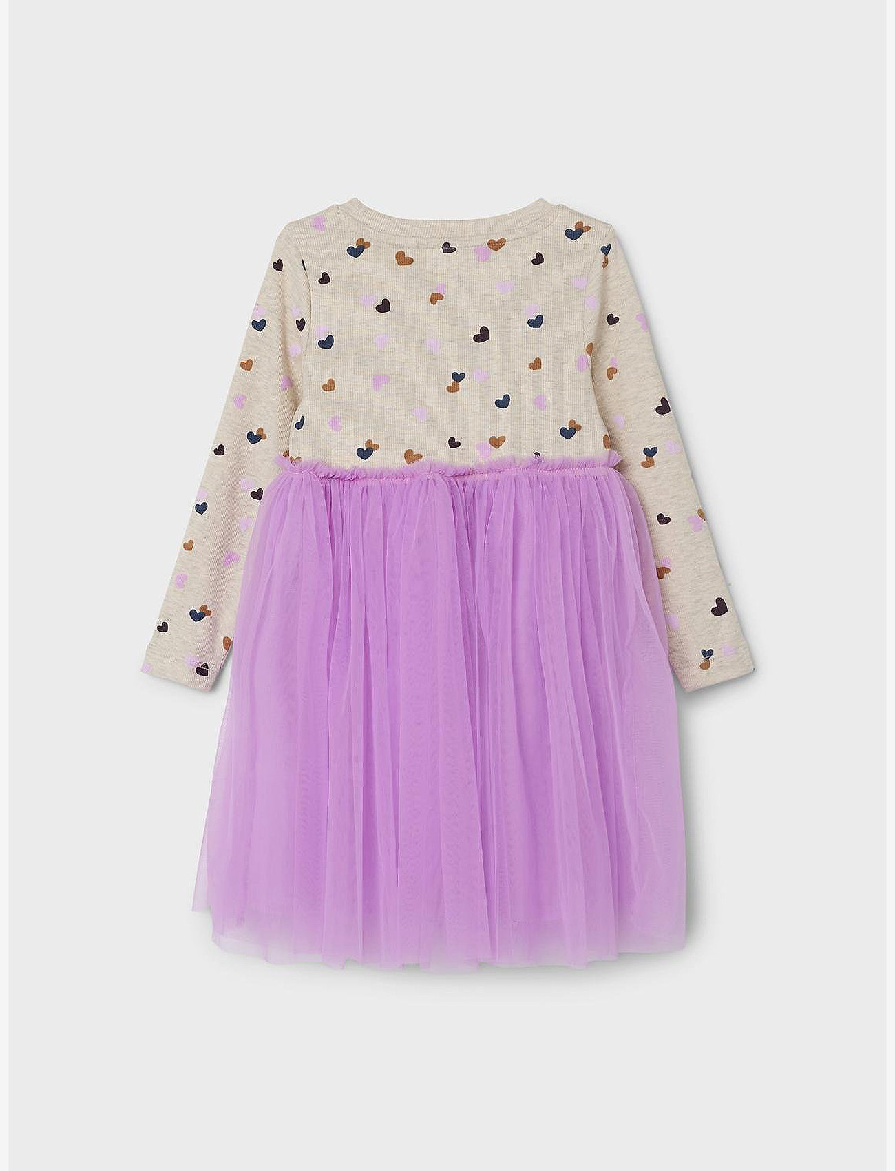 name it - NMFLUCKY LS TULLE DRESS - festkjoler - peyote melange - 2