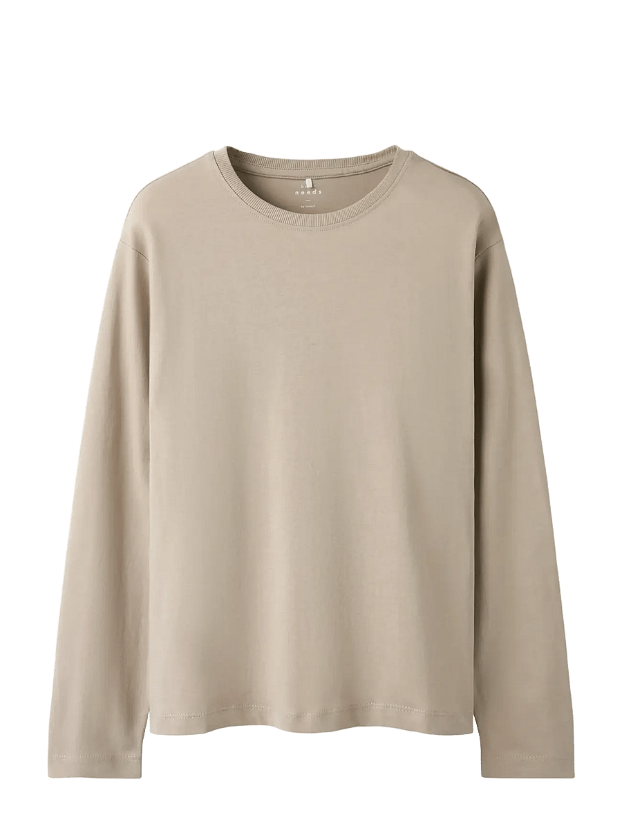 name it - NKMVOBBO LS NREG TOP NOOS - langermede t-skjorter - pure cashmere - 1