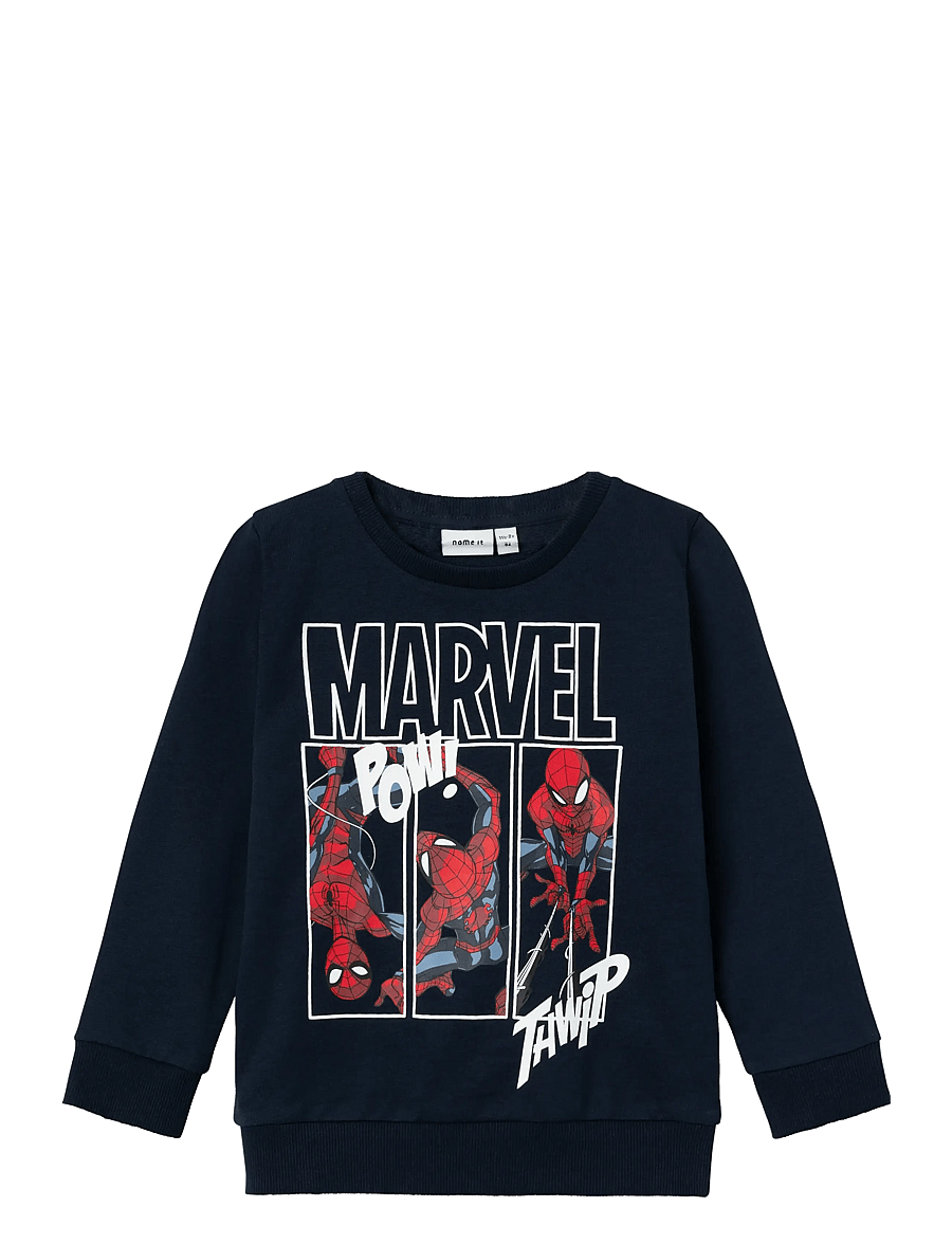 name it - NMMJESSIE SPIDERMAN SWEAT UNB NOOS MAR - sweat-shirt - dark sapphire - 1