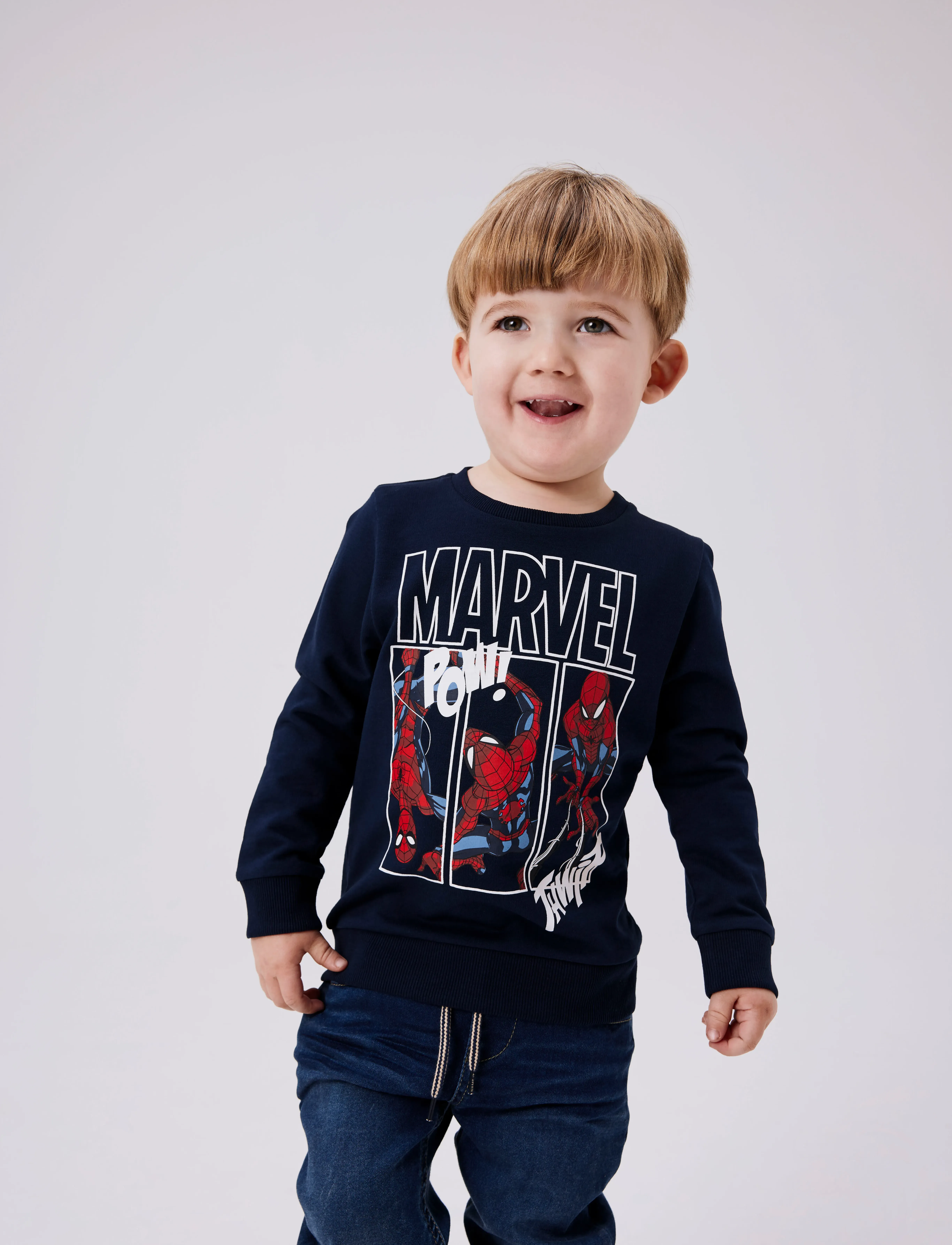 name it NMMJESSIE SPIDERMAN SWEAT UNB NOOS MAR - Sweatshirts - DARK SAPPHIRE / navy