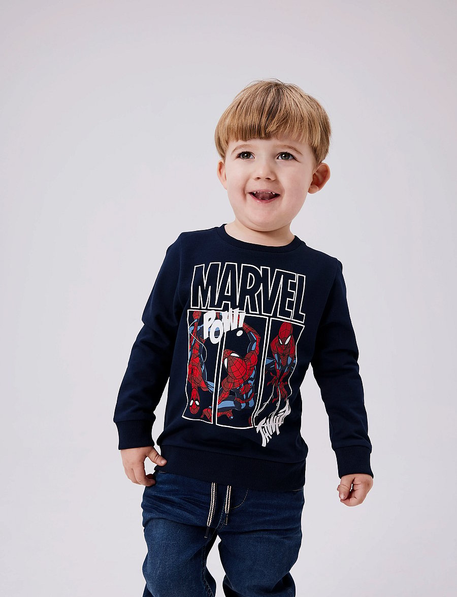 name it - NMMJESSIE SPIDERMAN SWEAT UNB NOOS MAR - sweat-shirt - dark sapphire - 0