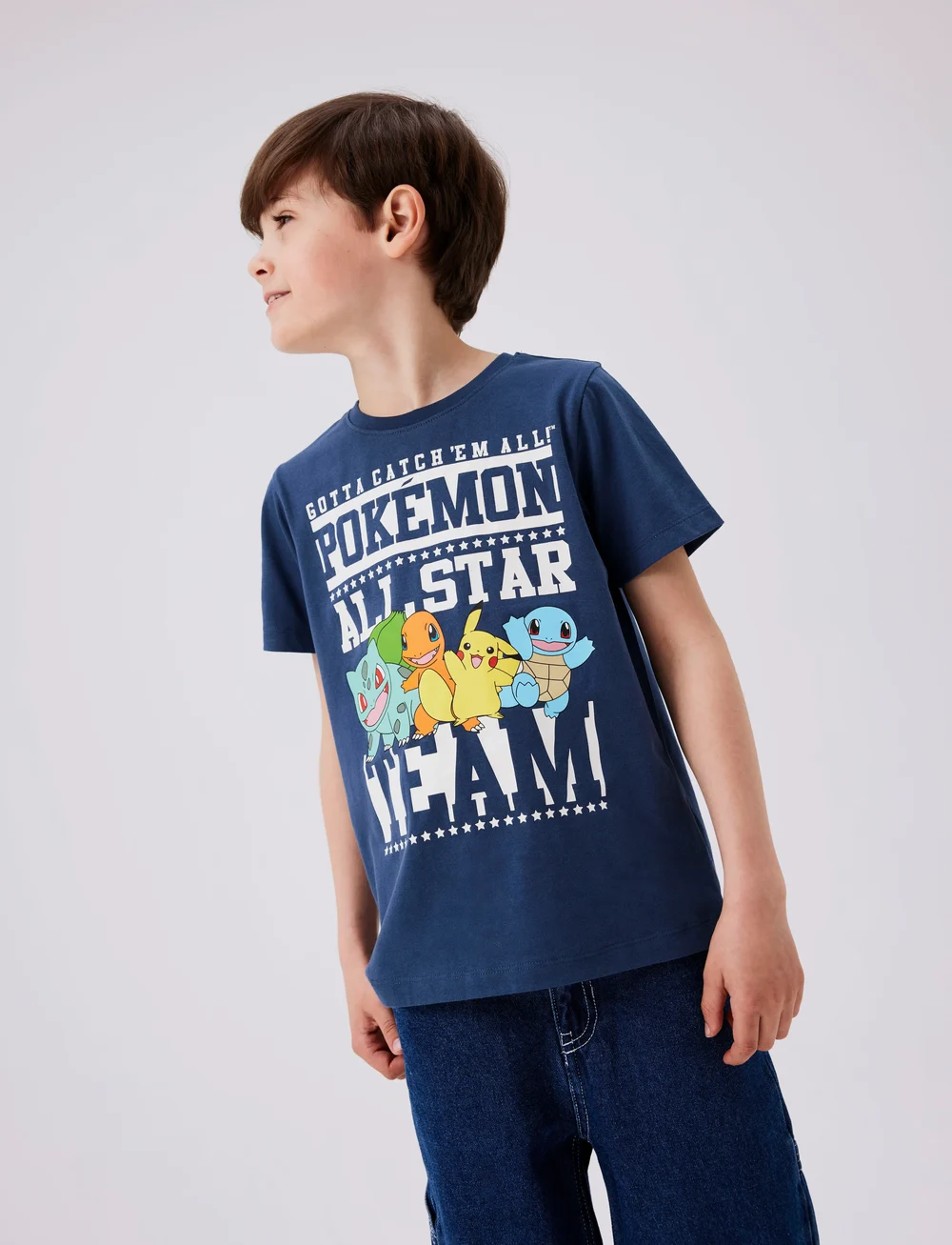 name it - NKMJUST POKEMON SS TOP BOX NOOS SKY - kurzärmelige - dark denim - 0