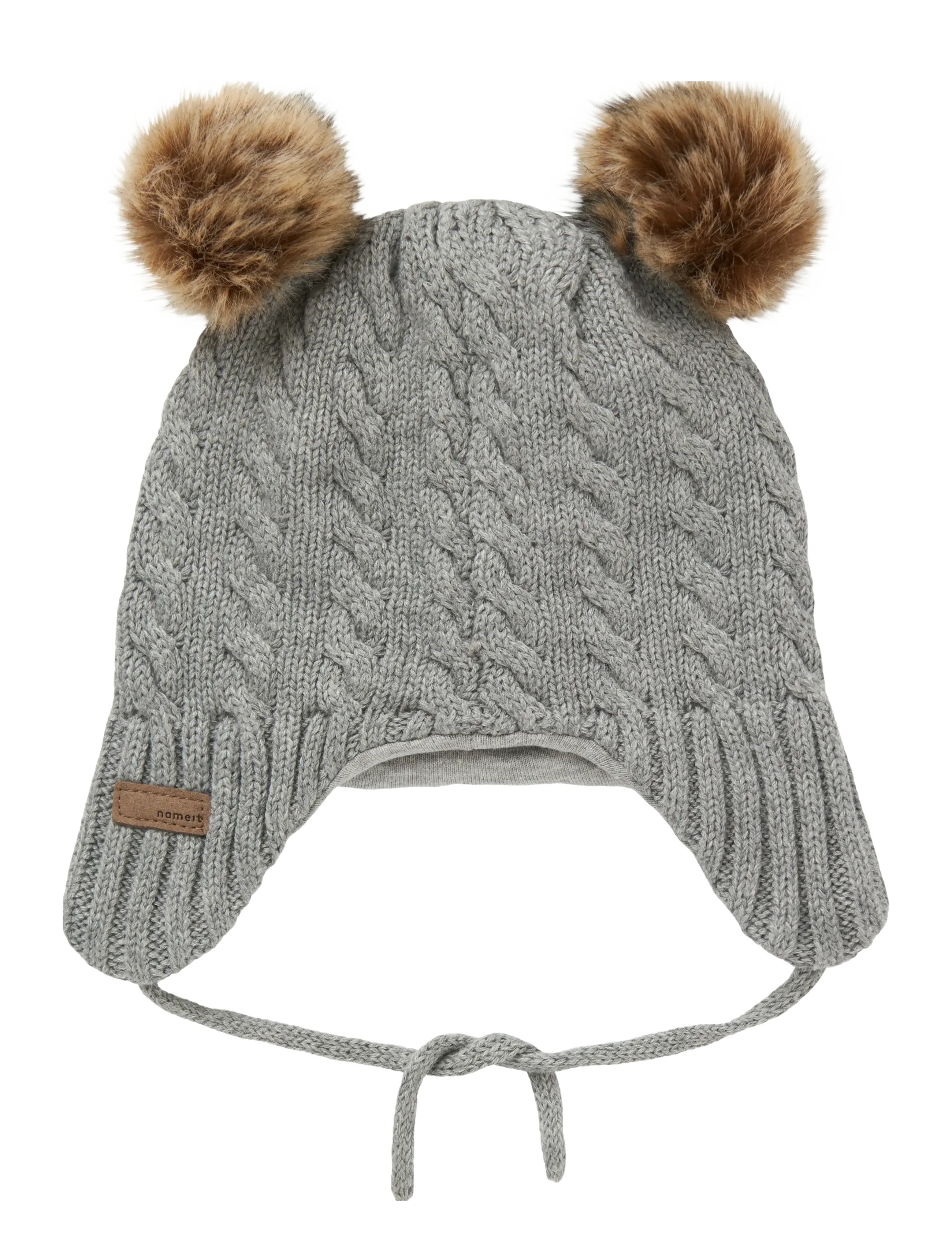 name it NBNMILLO KNIT HAT1 - Huer - GREY MELANGE / grey