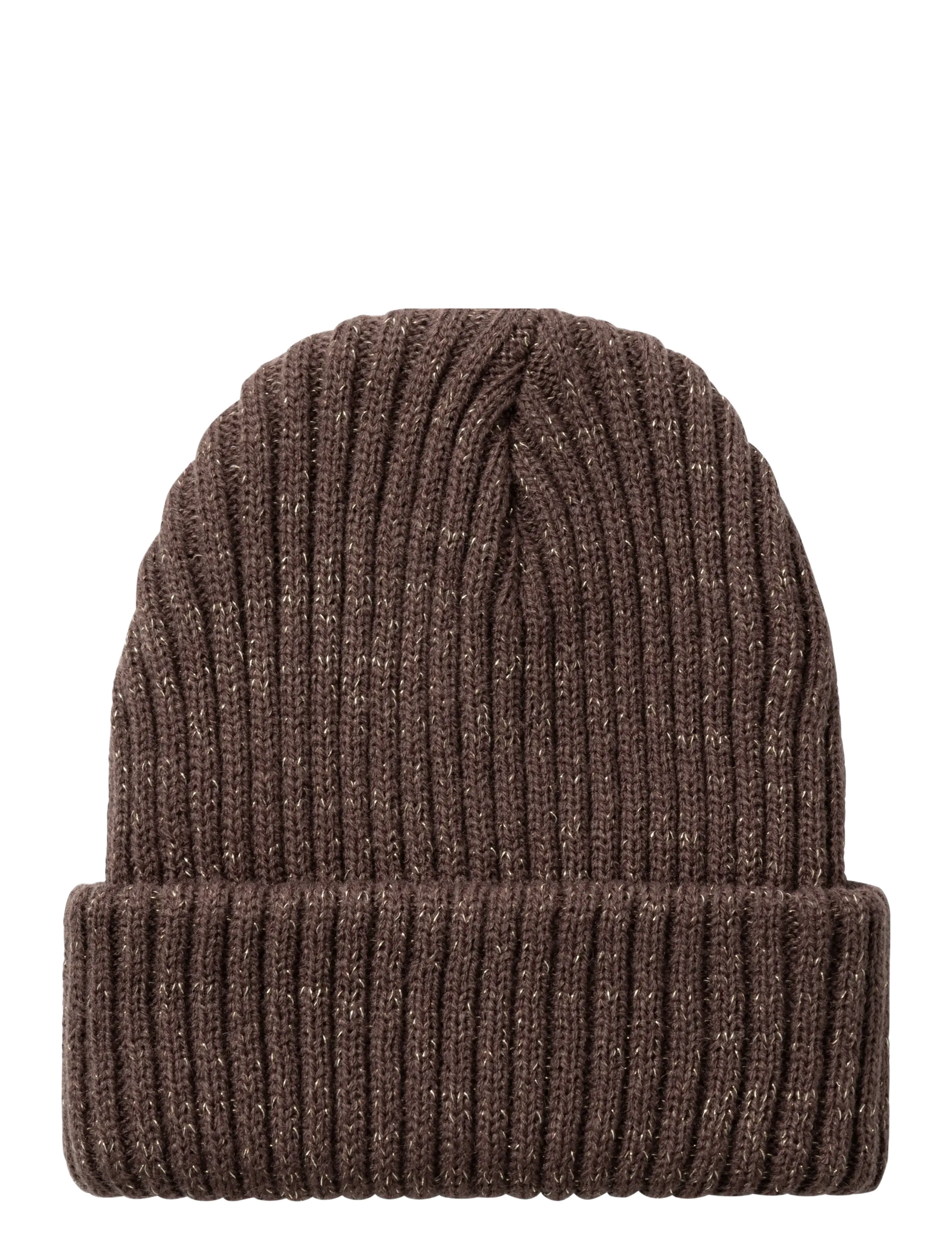 name it NKFMILAN KNIT BEANIE GLITTER - Huer - HUCKLEBERRY / brown