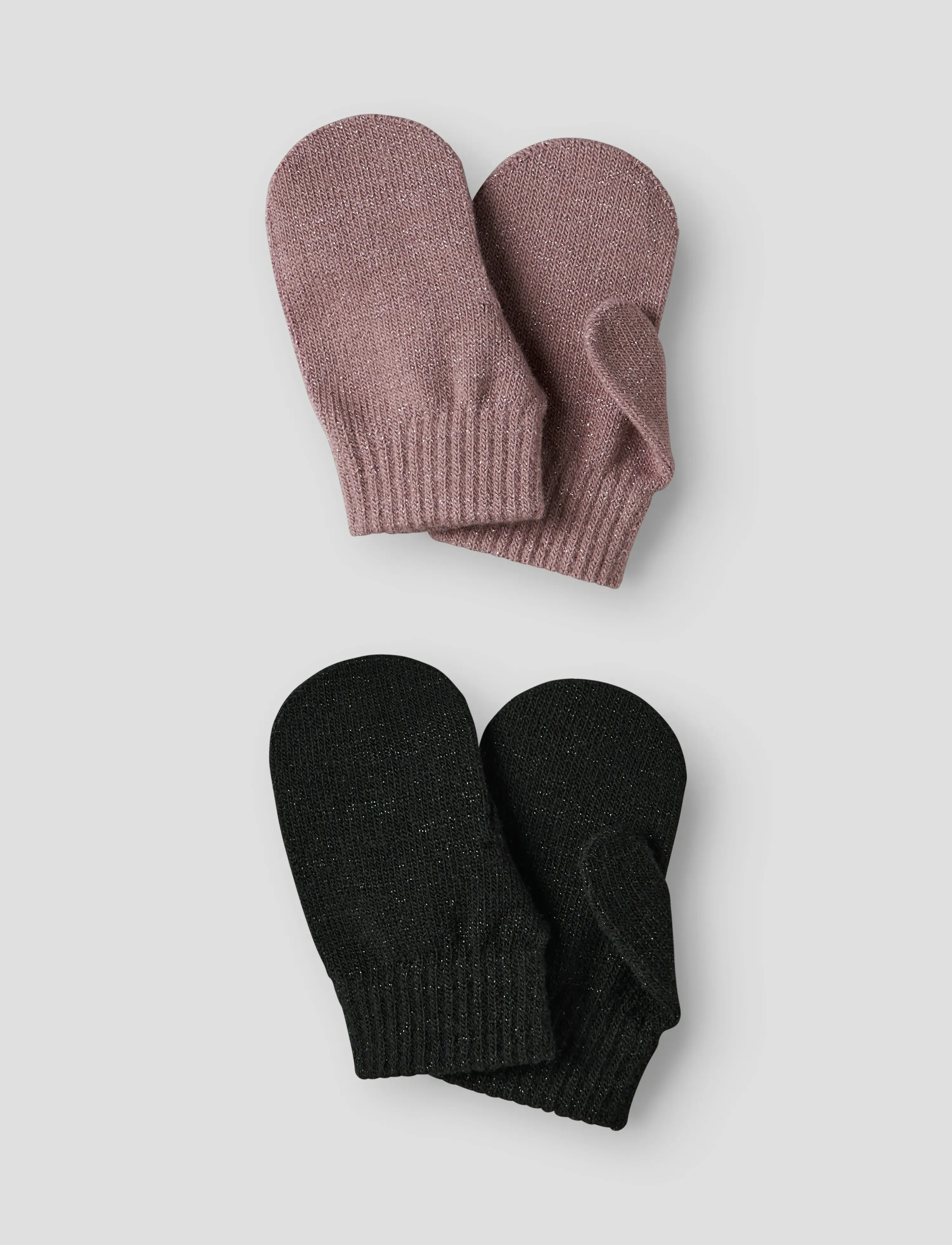 name it - NMFMAGIC GLITTER MITTENS 2P - gloves - black - 1