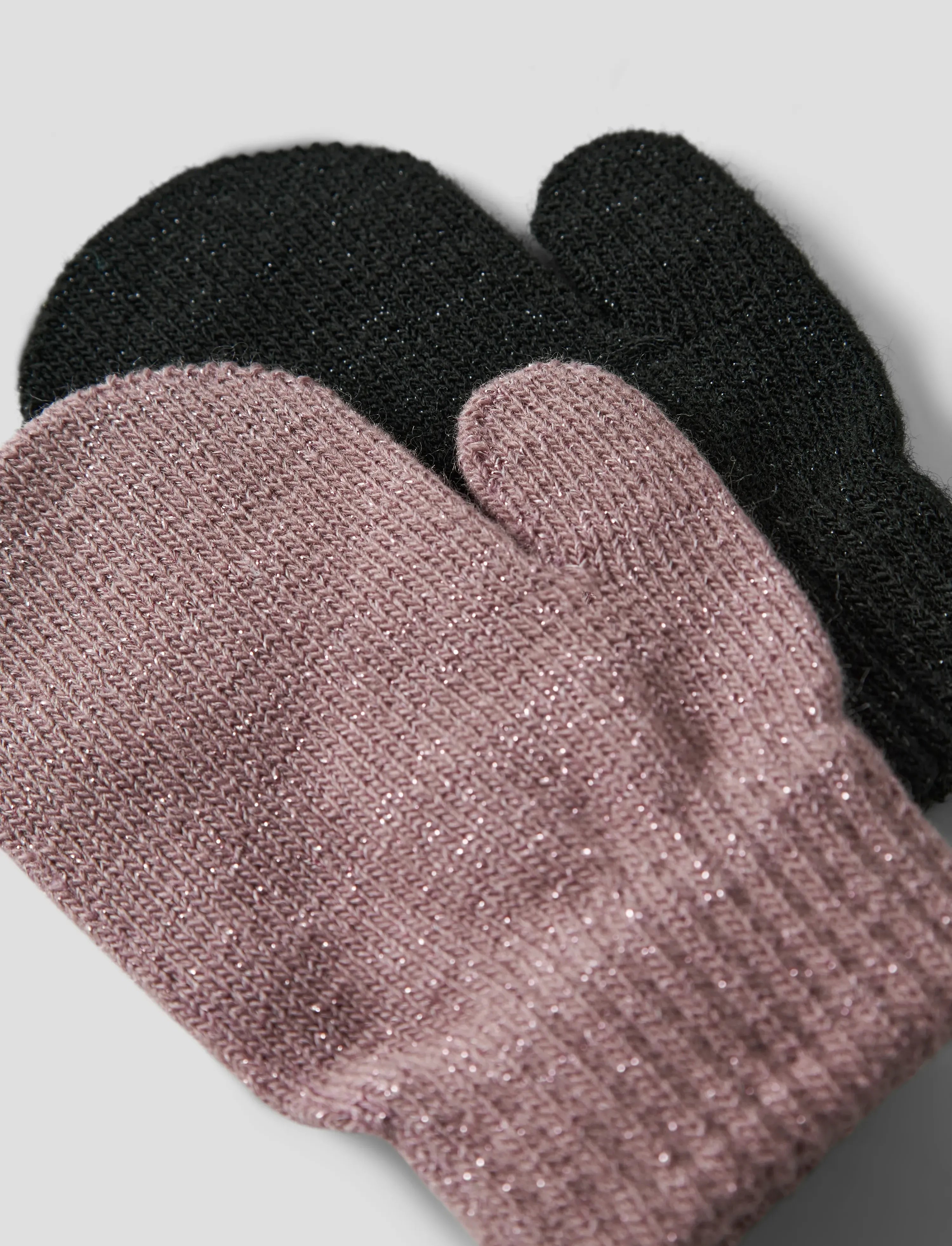 name it - NMFMAGIC GLITTER MITTENS 2P - gloves - black - 2