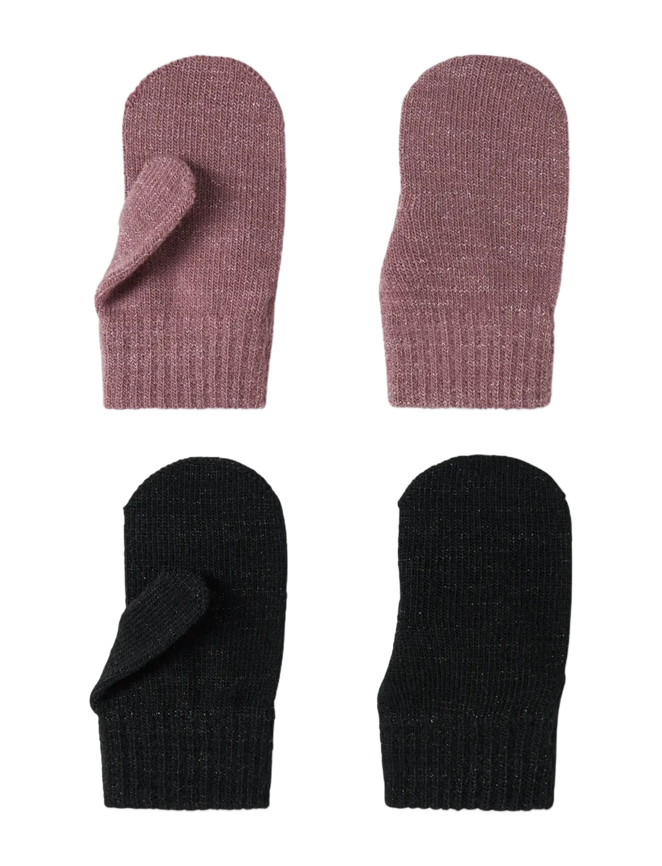 name it - NMFMAGIC GLITTER MITTENS 2P - black - 1