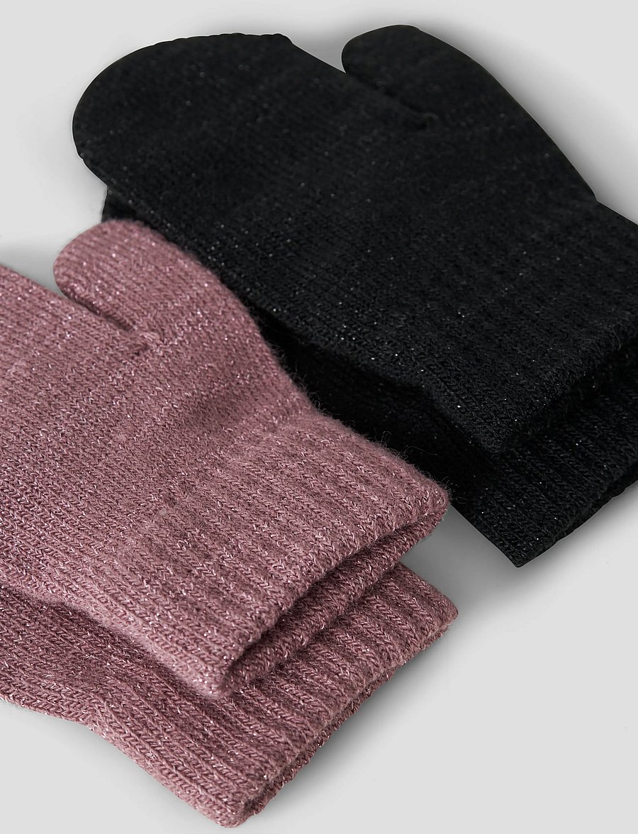 name it - NMFMAGIC GLITTER MITTENS 2P - handschuhe - black - 3