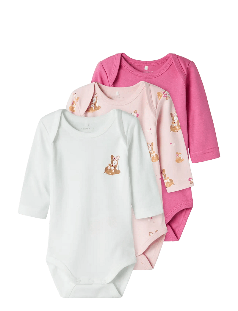 name it - NBFBODY 3P LS IBIS ROSE DEER NOOS - bodide mitmikpakk - ibis rose - 1