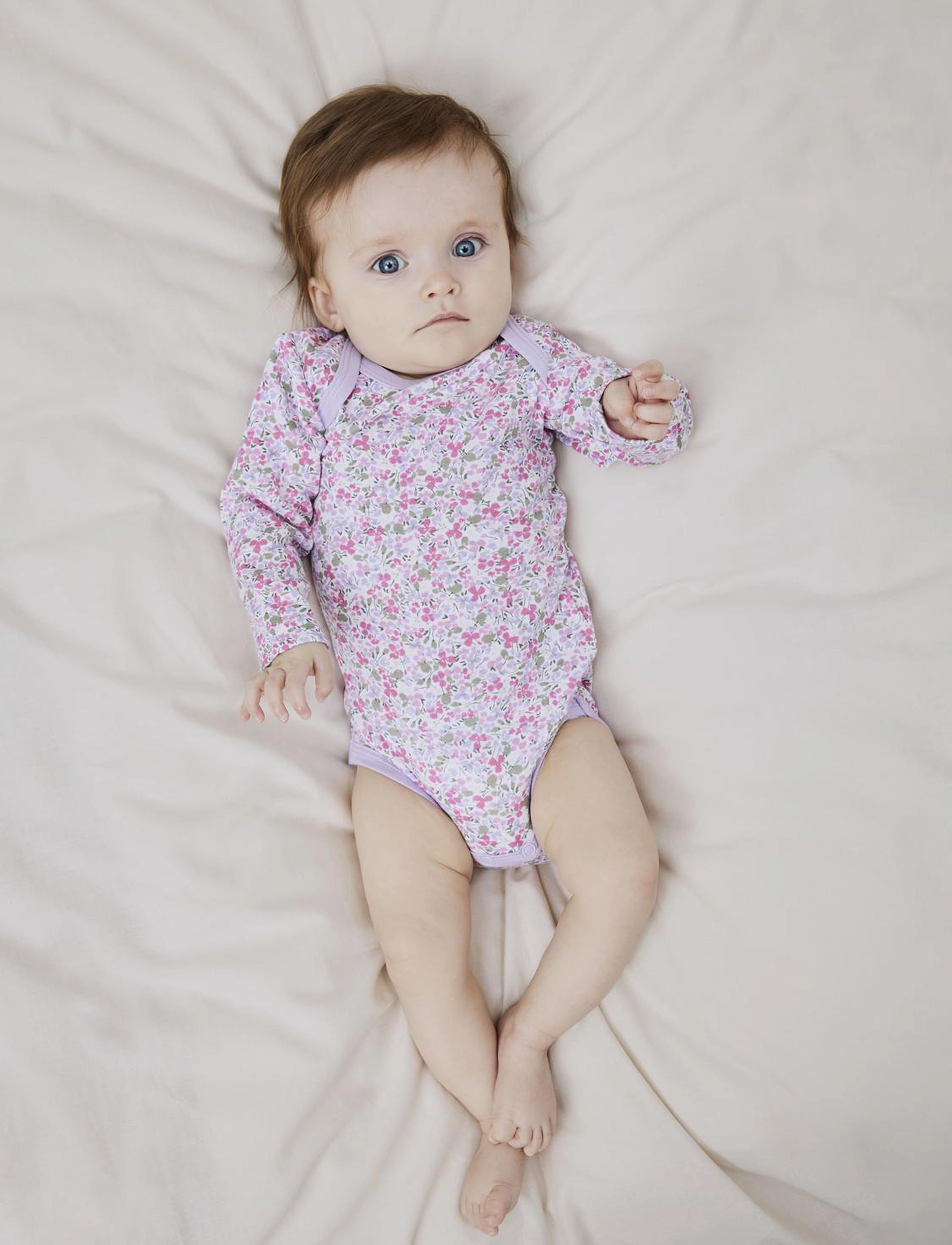 name it - NBFBODY 3P LS LILAC PETIT FLOWER NOOS - lot de plusieurs bodies - pastel lilac - 3