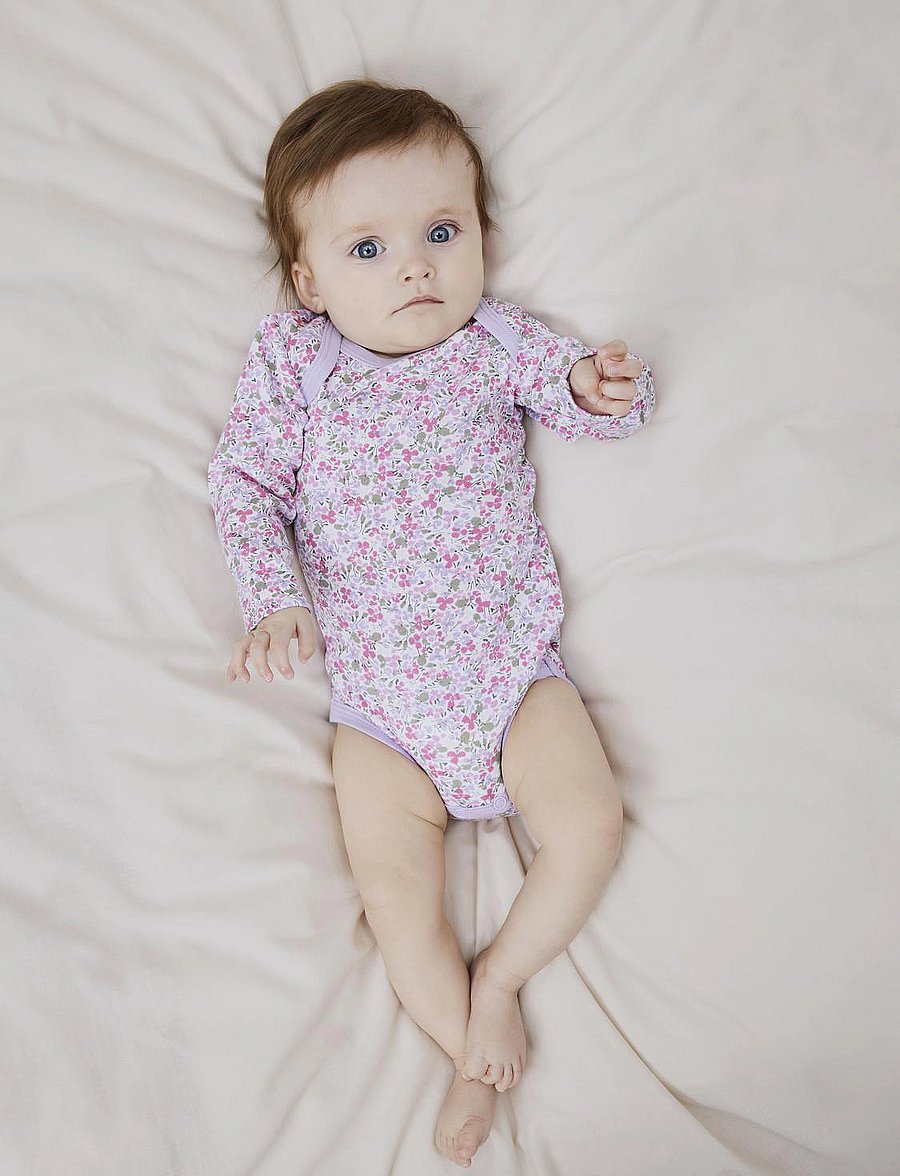 name it - NBFBODY 3P LS LILAC PETIT FLOWER NOOS - lot de plusieurs bodies - pastel lilac - 3