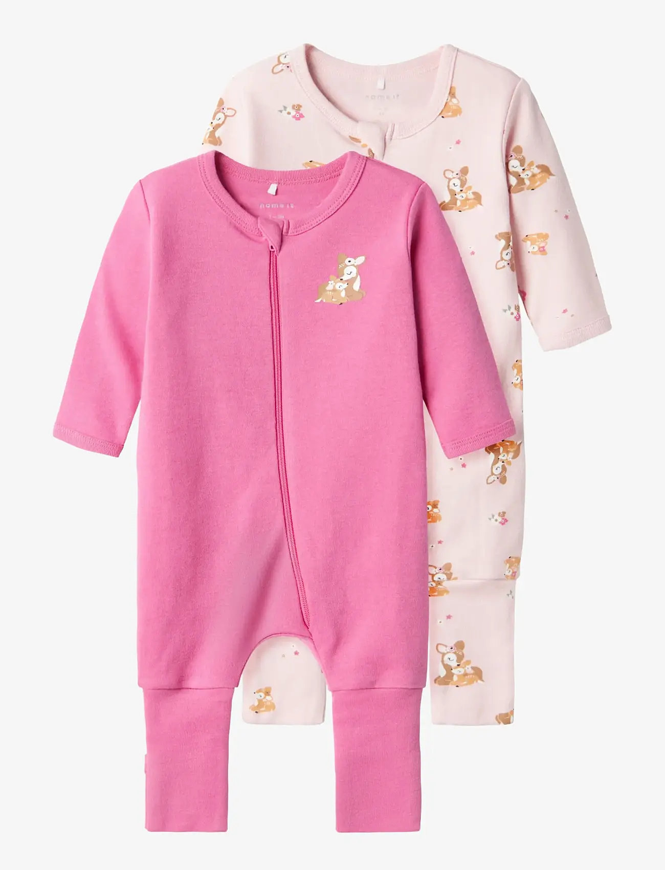 name it - NBFNIGHTSUIT 2P ZIP FF ROSE DEER NOOS - sovoveraller - ibis rose - 1