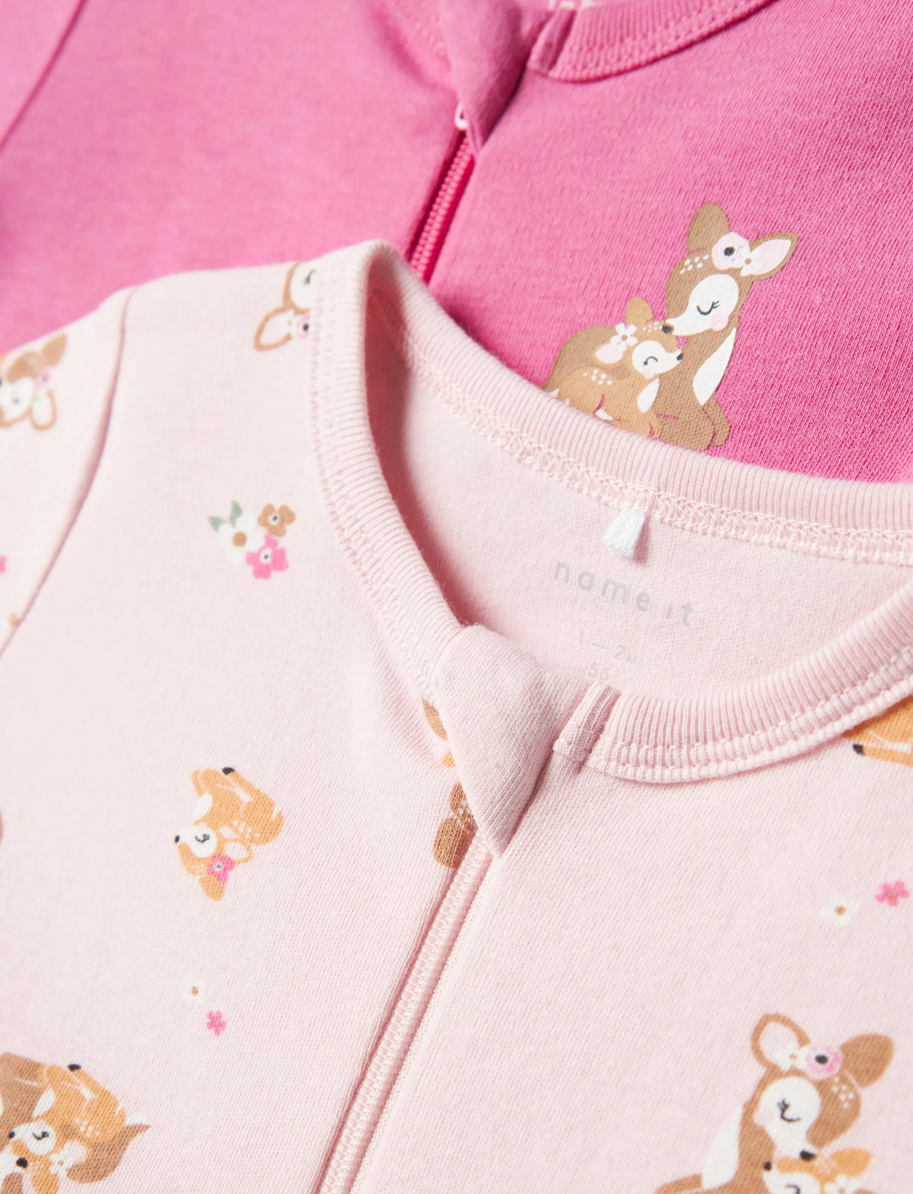 name it - NBFNIGHTSUIT 2P ZIP FF ROSE DEER NOOS - schlafoveralls - ibis rose - 5