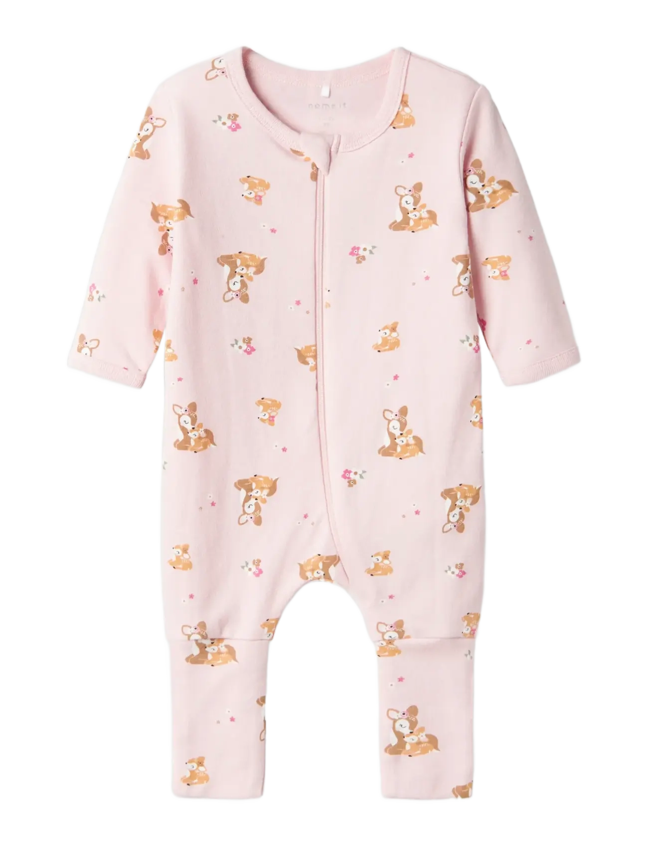 name it - NBFNIGHTSUIT 2P ZIP FF ROSE DEER NOOS - schlafoveralls - ibis rose - 3