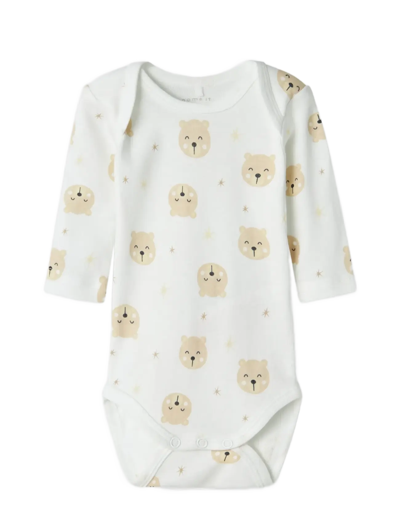 name it - NBNBODY 3P LS OXFORD BEAR NOOS - samfellur í fjölpakka - oxford tan - 3