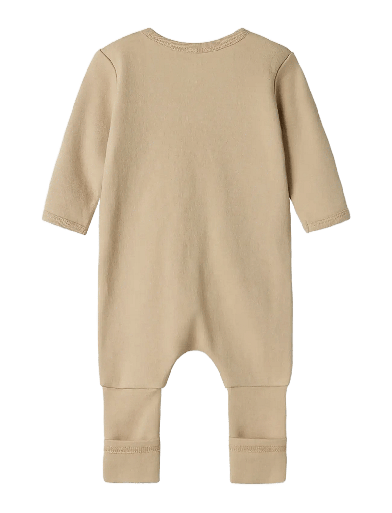 name it - NBNNIGHTSUIT 2P ZIP FF OXFORD BEAR NOOS - schlafoveralls - oxford tan - 2