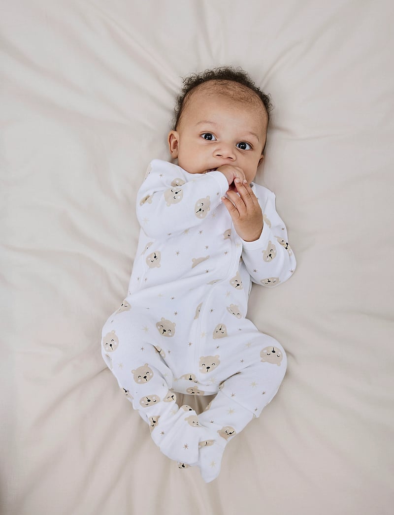 name it - NBNNIGHTSUIT 2P ZIP FF OXFORD BEAR NOOS - schlafoveralls - oxford tan - 4