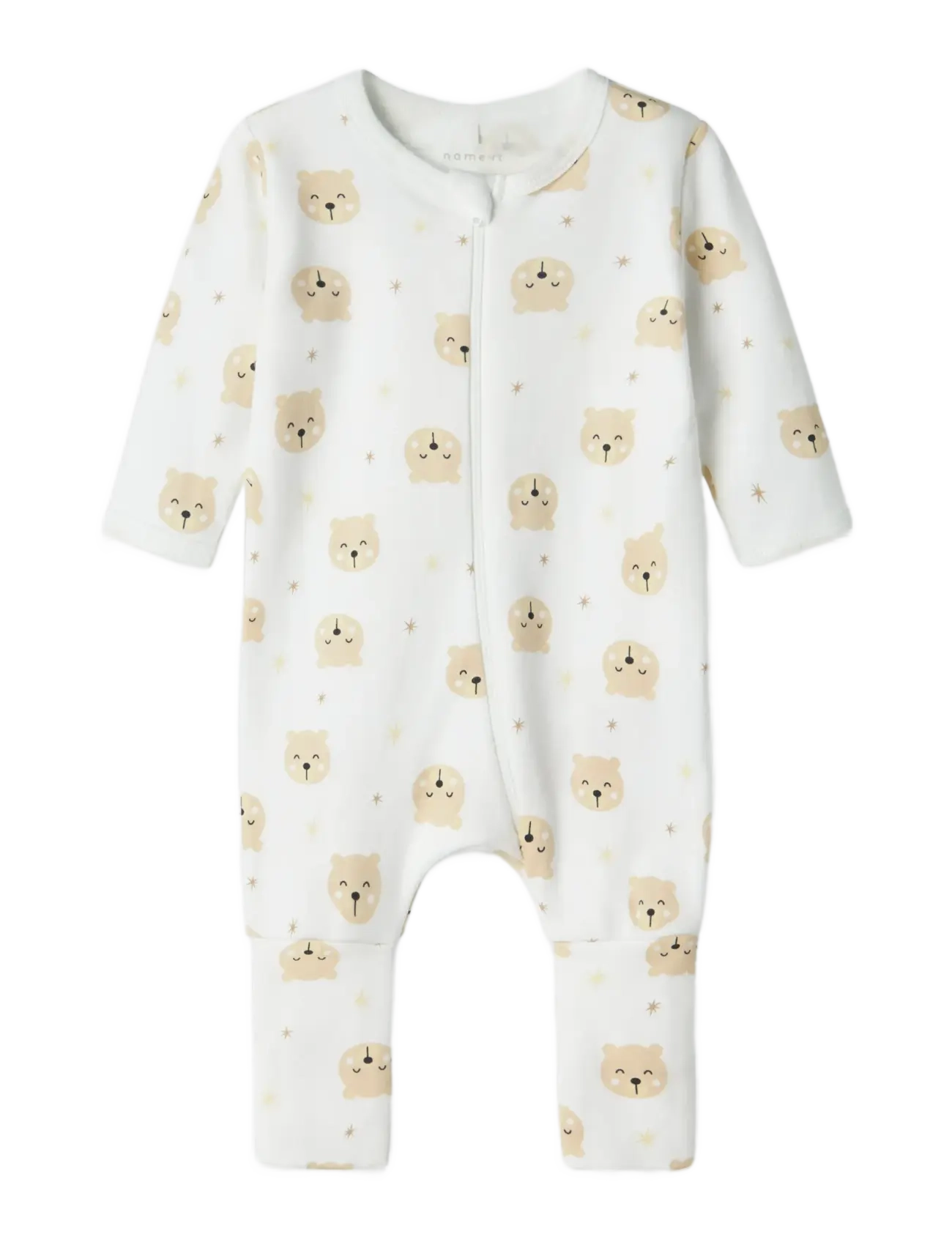 name it - NBNNIGHTSUIT 2P ZIP FF OXFORD BEAR NOOS - oxford tan - 3