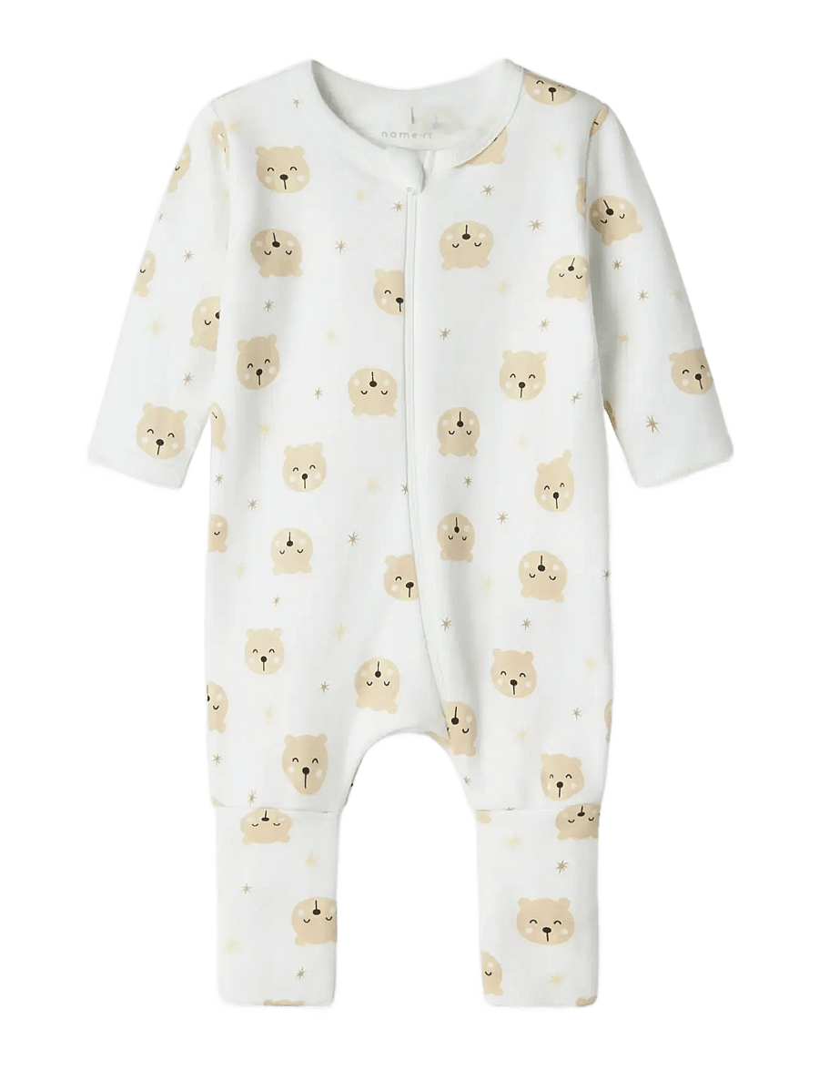 name it - NBNNIGHTSUIT 2P ZIP FF OXFORD BEAR NOOS - oxford tan - 3
