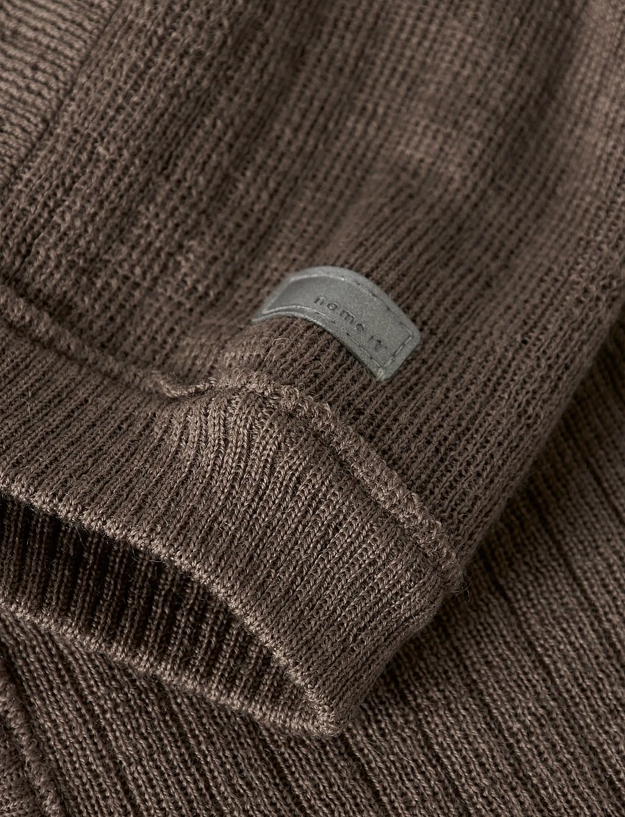 name it - NMNFLASH WOOL BALACLAVA 3FO - walnut - 2
