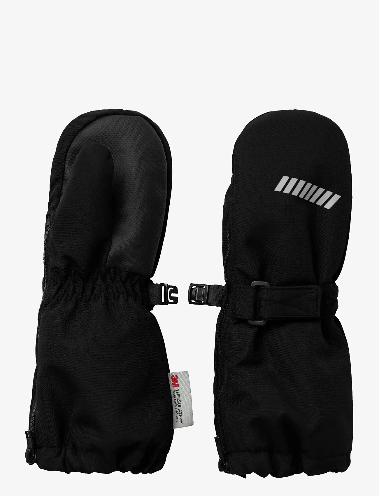 name it - NMNSNOW10 MITTEN W WOOL 3FO NOOS - aksessuaarid - black - 0