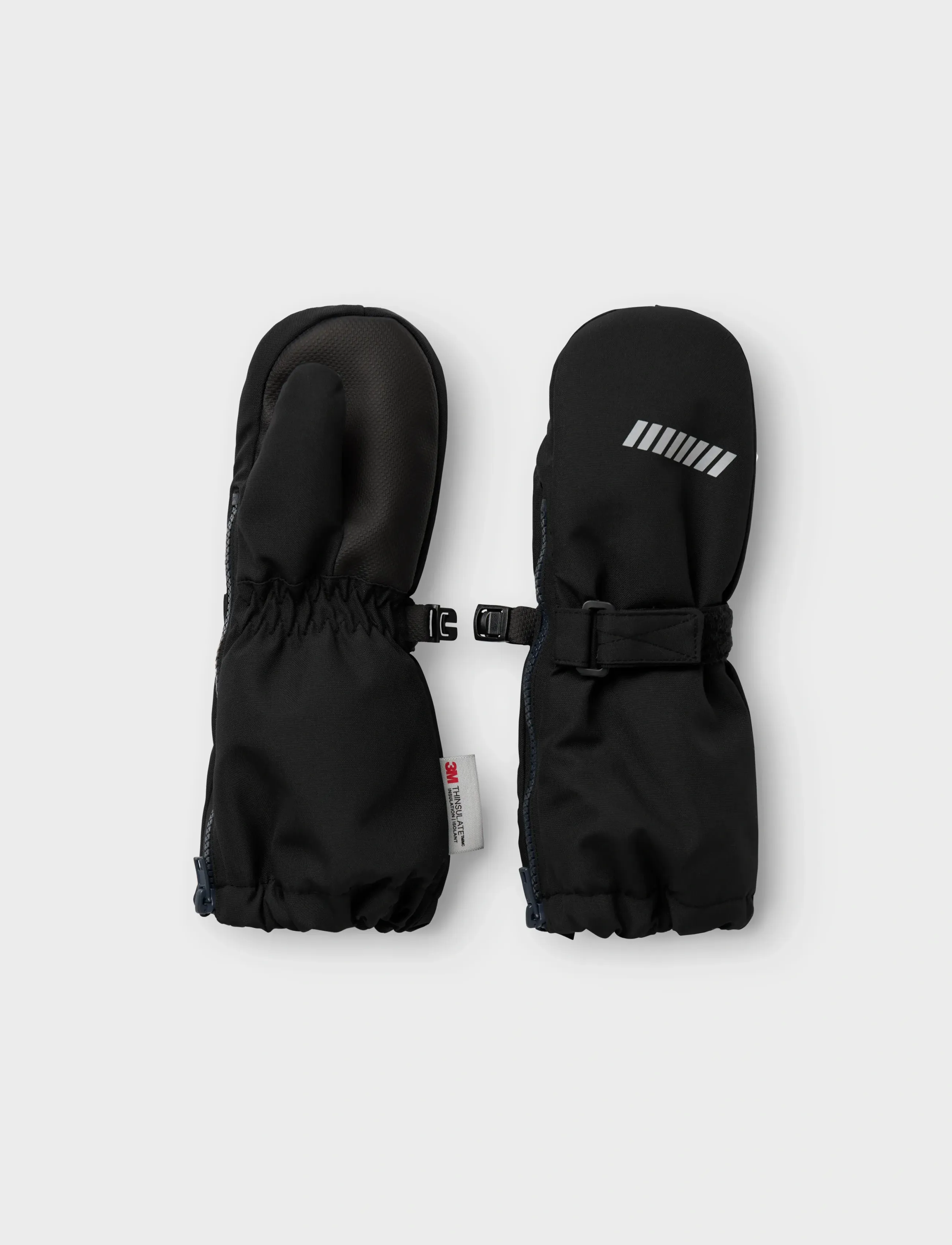 name it - NMNSNOW10 MITTEN W WOOL 3FO NOOS - accessories - black - 1