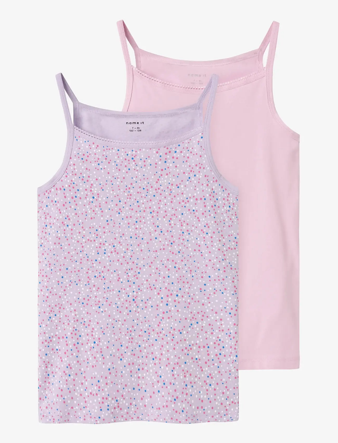name it - NKFSTRAP TOP 2P PASTEL LILAC DOT NOOS - tanktops - pastel lilac - 0