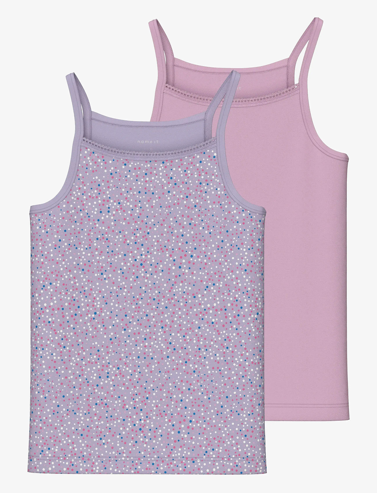 name it - NKFSTRAP TOP 2P PASTEL LILAC DOT NOOS - tanktops - pastel lilac - 2