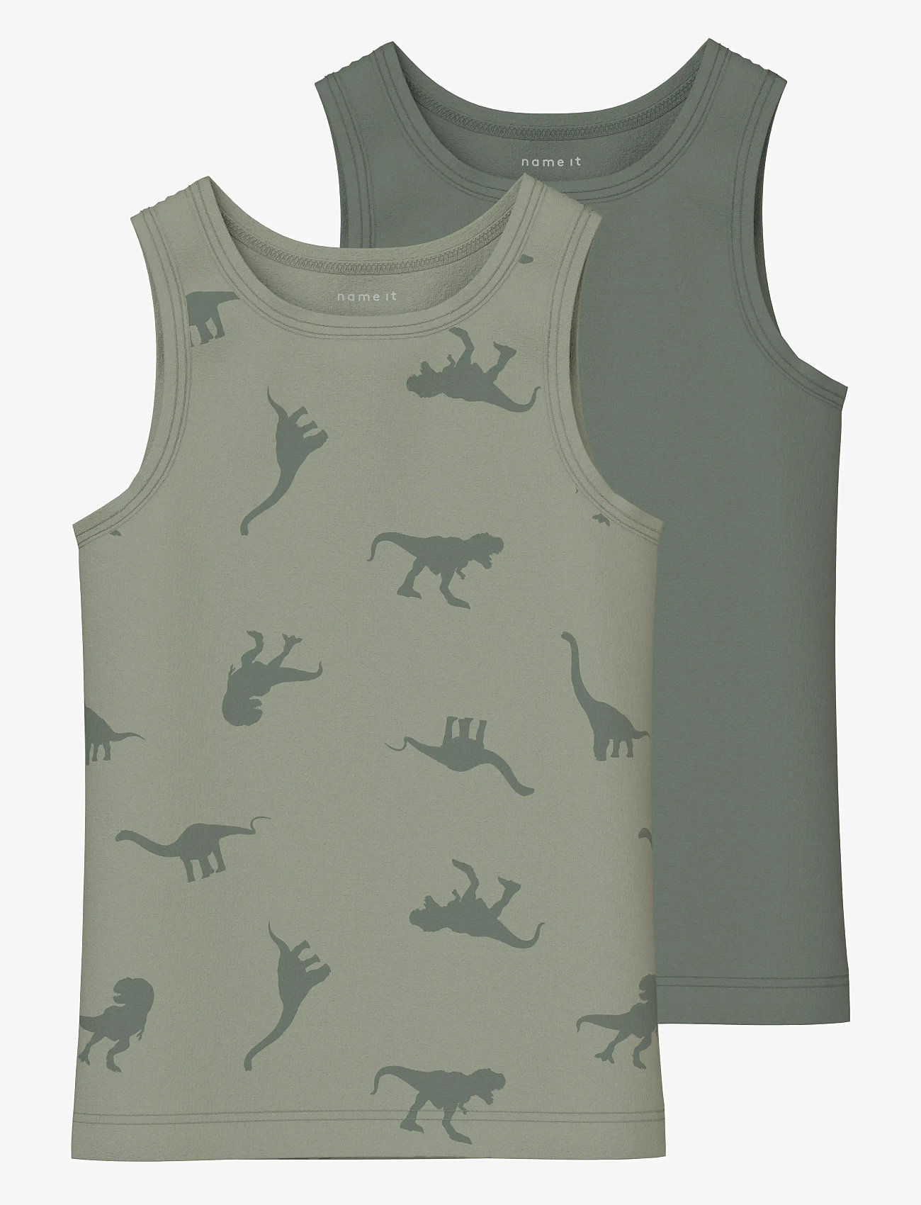 name it - NMMTANK TOP 2P AGAVE GREEN DINO NOOS - tanktops - agave green - 0