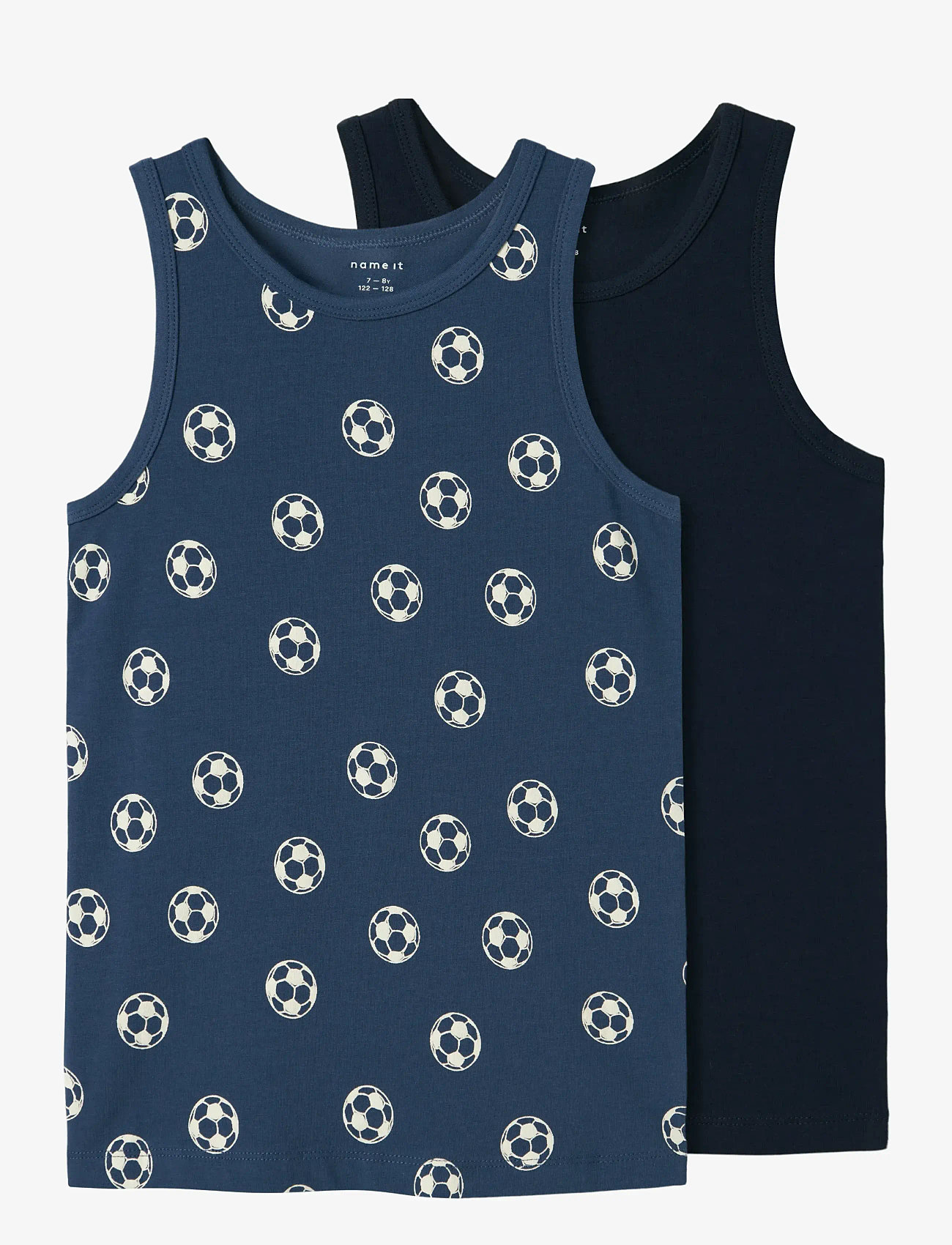 name it - NKMTANK TOP 2P DARK DENIM FOOTBALL NOOS - tanktops - dark denim - 0