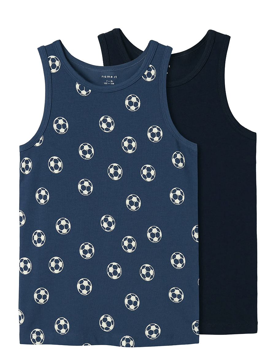 name it - NKMTANK TOP 2P DARK DENIM FOOTBALL NOOS - débardeurs - dark denim - 0