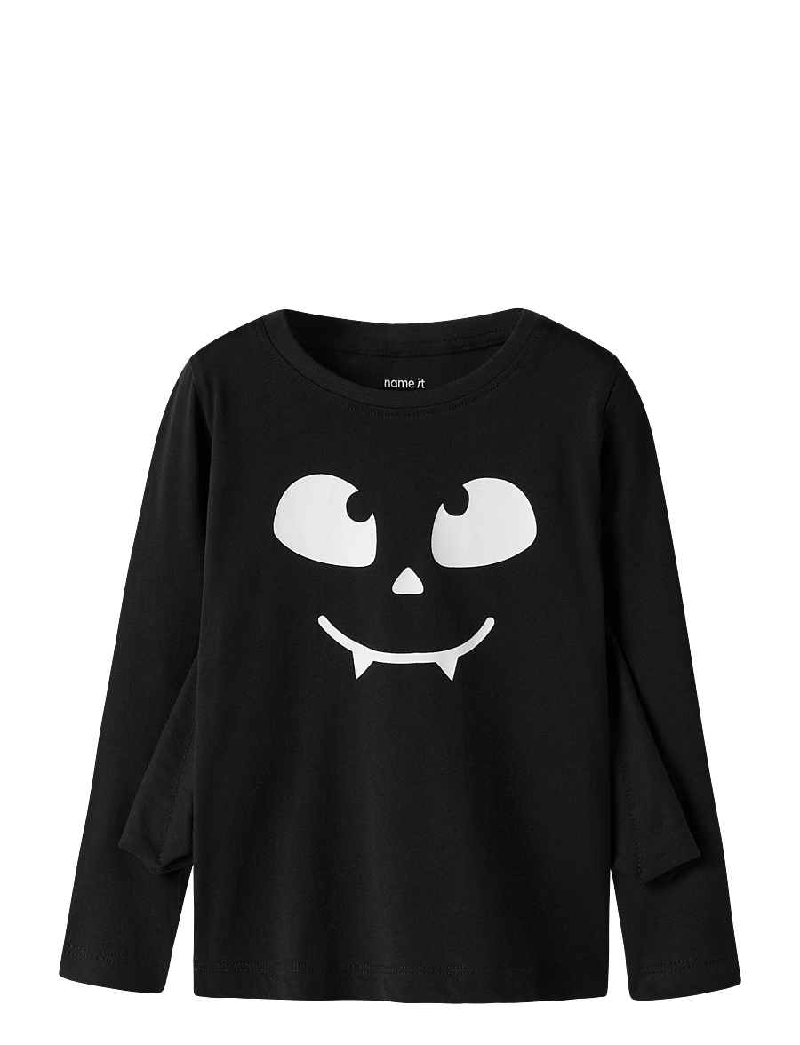 name it - NMMOTTOR LS TOP - långärmade t-shirts - black - 0