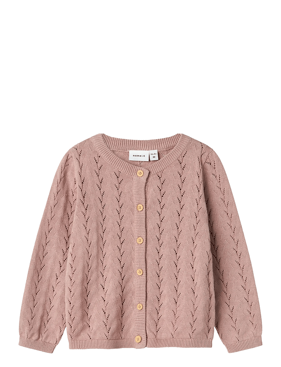 name it - NMFBANNI LS KNIT CARD NOOS - koftor - deauville mauve - 1