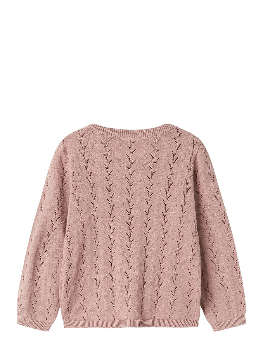 name it - NMFBANNI LS KNIT CARD NOOS - koftor - deauville mauve - 2