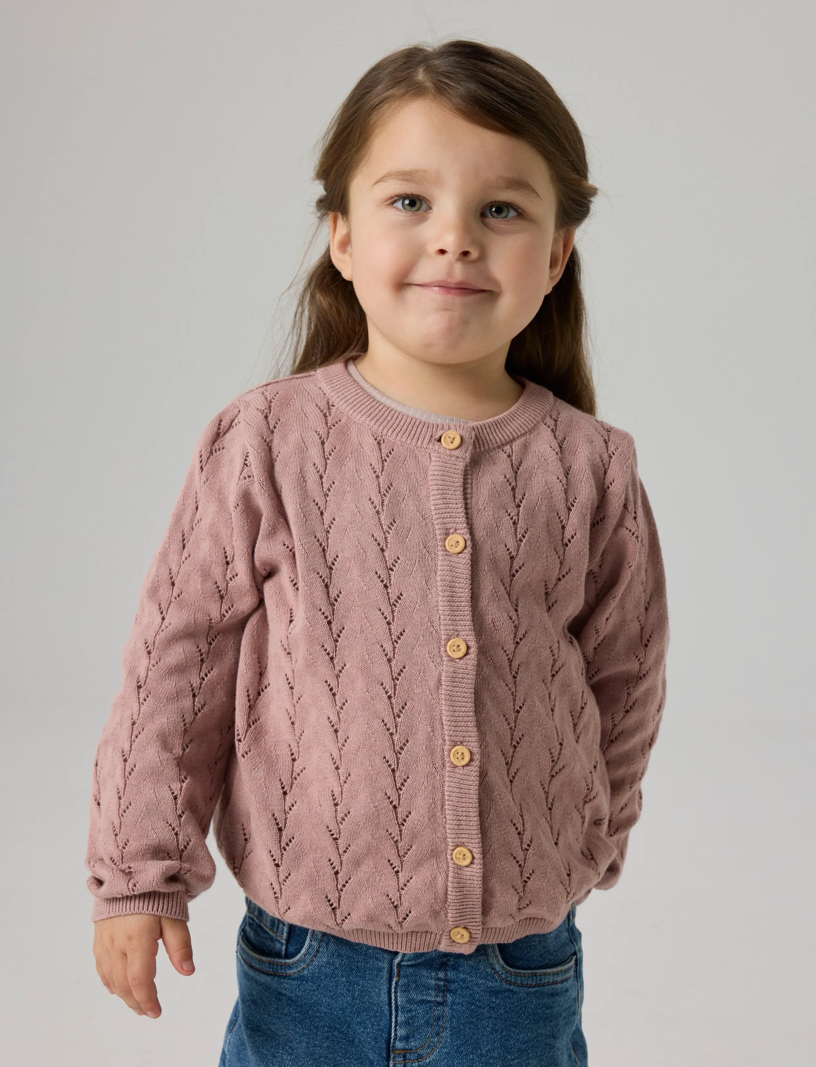 name it - NMFBANNI LS KNIT CARD NOOS - cardigans - deauville mauve - 4