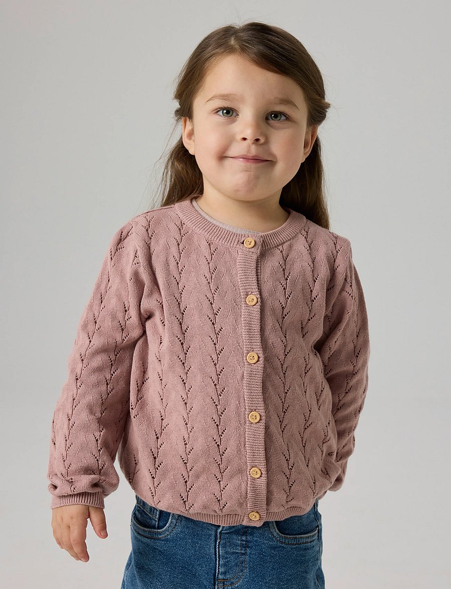name it - NMFBANNI LS KNIT CARD NOOS - koftor - deauville mauve - 4