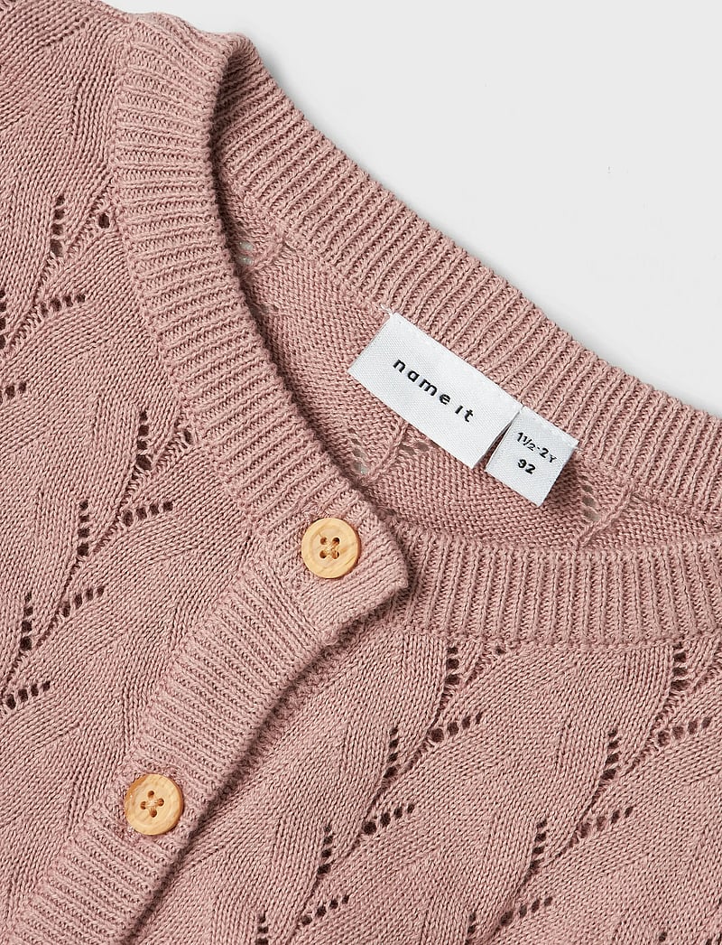 name it - NMFBANNI LS KNIT CARD NOOS - cardigans - deauville mauve - 3