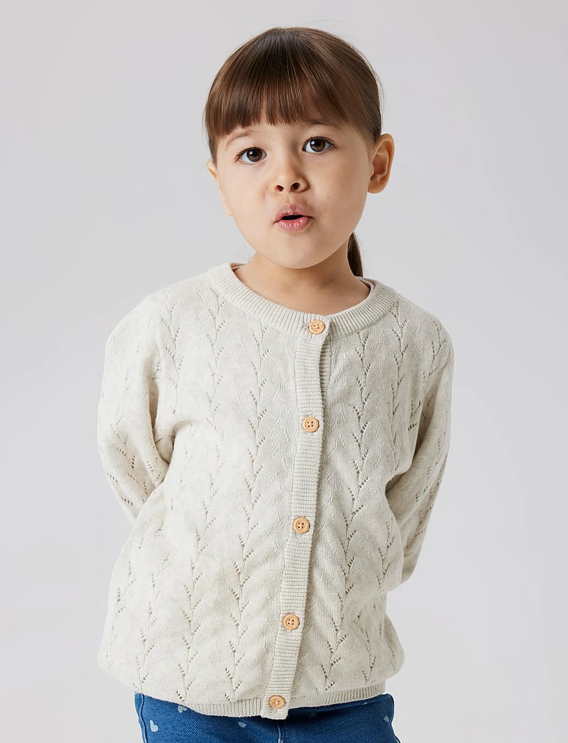 name it - NMFBANNI LS KNIT CARD NOOS - cardigans - peyote melange - 0