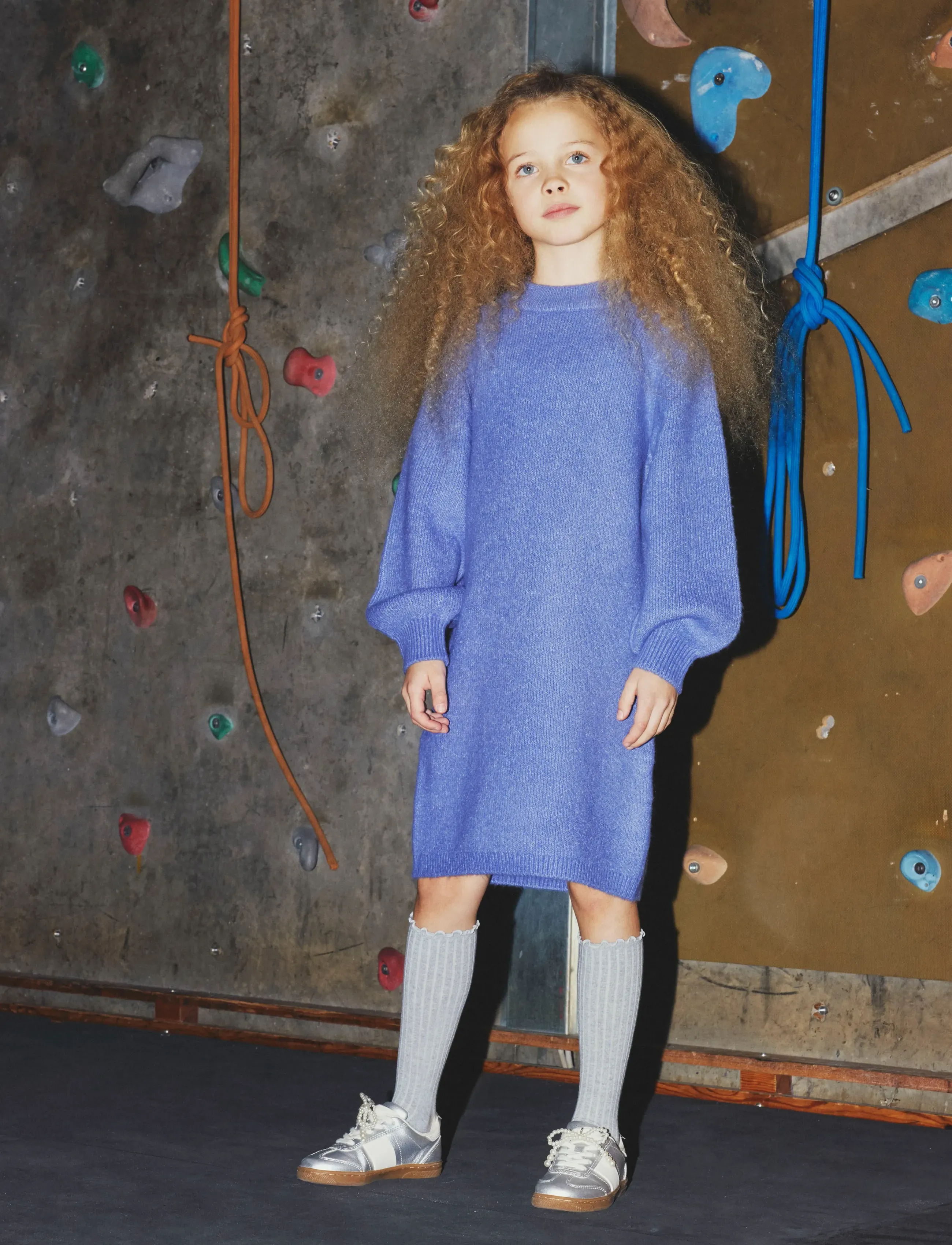 name it Nkfomarian Ls Knit Dress, 116, Blue, Fritidskjoler > Fritidskjoler Med Lange Ærmer, Børn